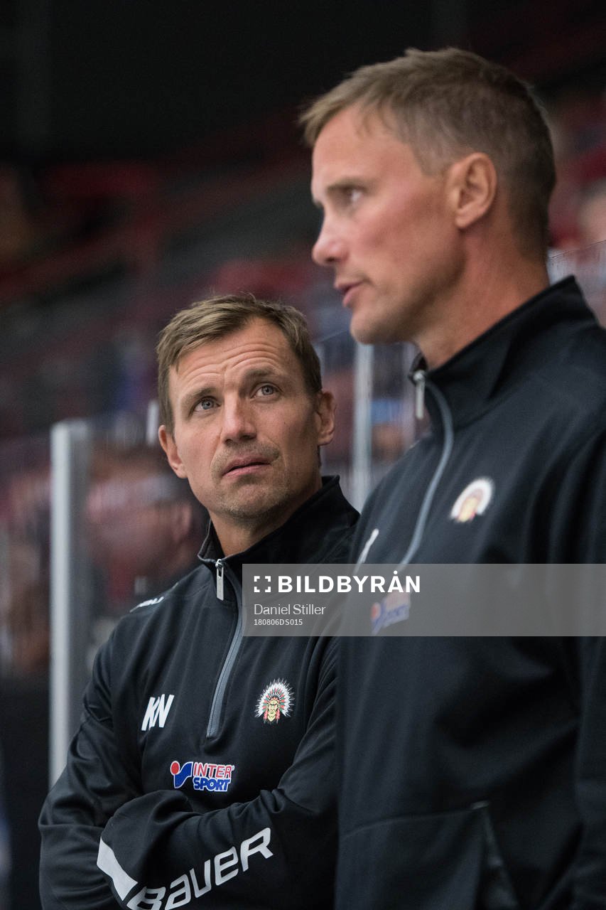 Assisterande tränare Kristofer Näslund och tränare Roger