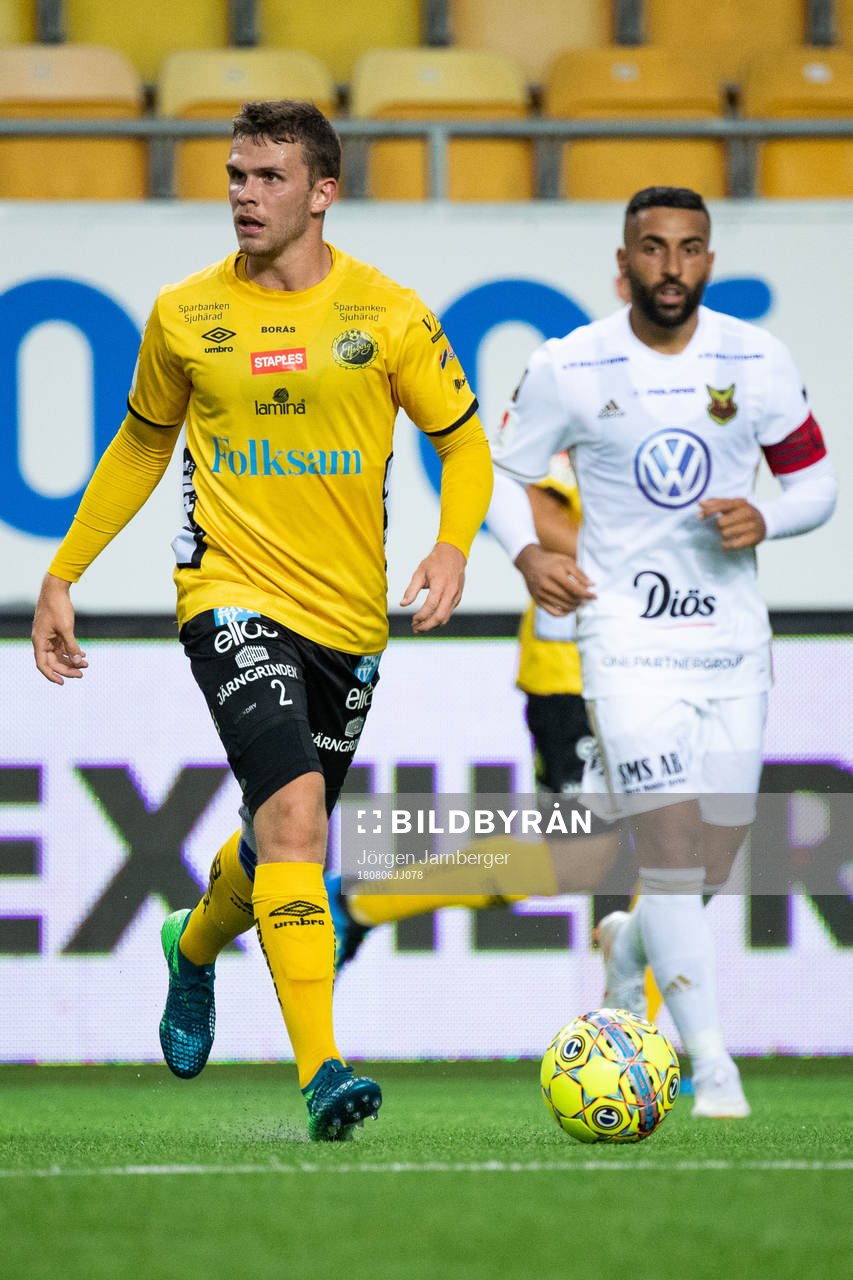 Elfsborgs Jesper Manns under fotbollsmatchen i Allsvenskan mellan Elfsborg och Östersund den 6 augusti 2018 i Borås.