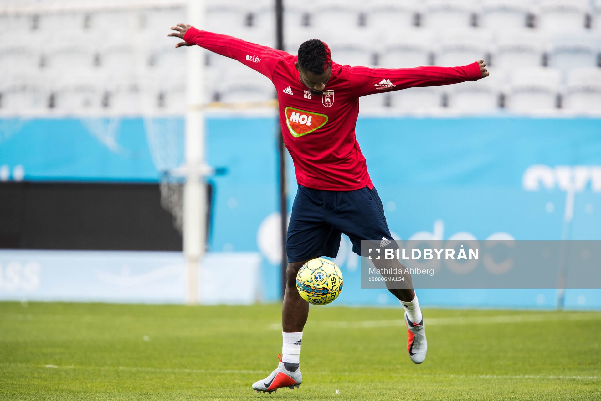 Stopira of Vidi during a practice ahead of the UEFA Champions League qualifying match between Malmö FF and Vidi on August 6, 2018 in Malmö.