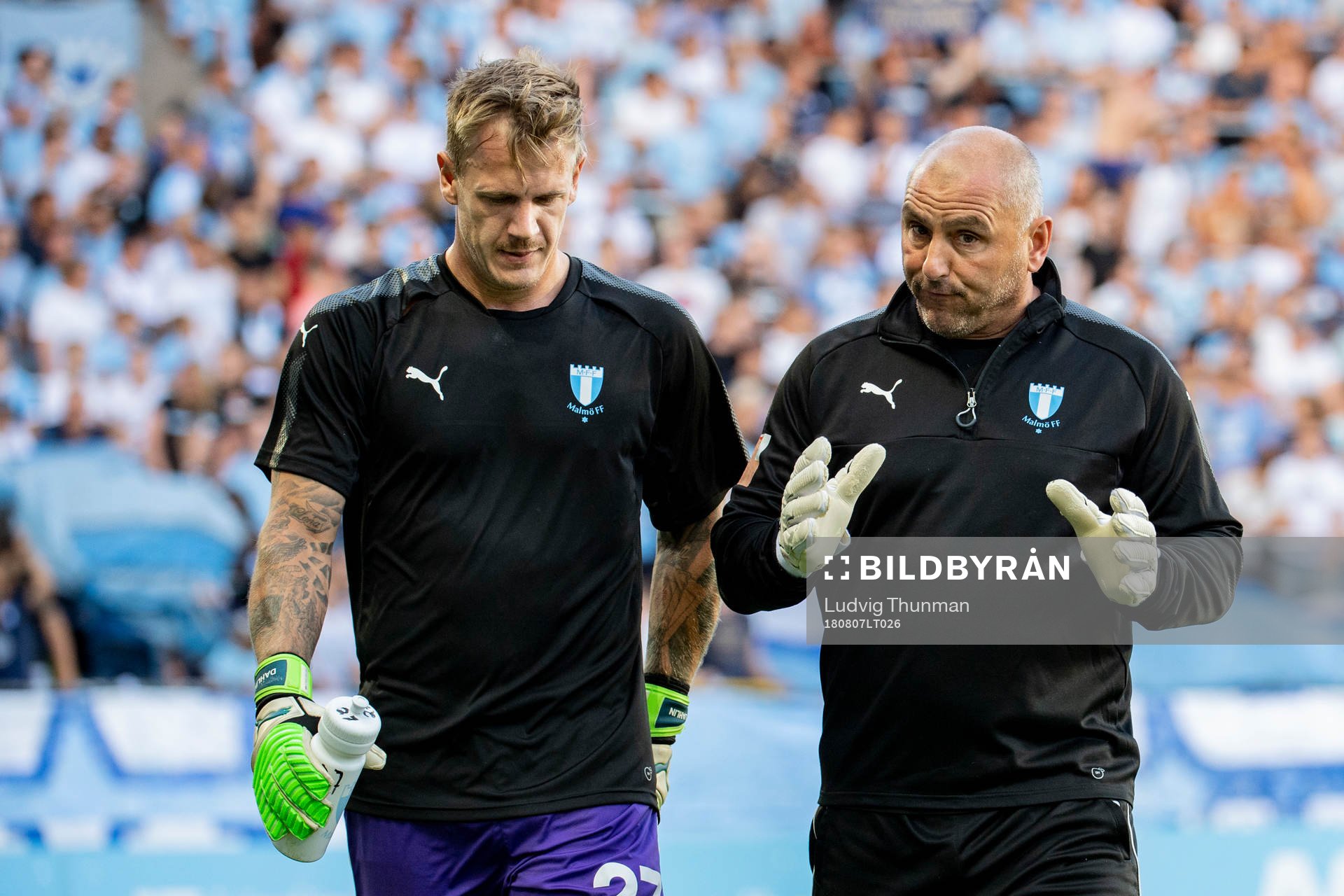 Goalkeeper Johan Dahlin and goalkeeper coach Jonnie Fedel