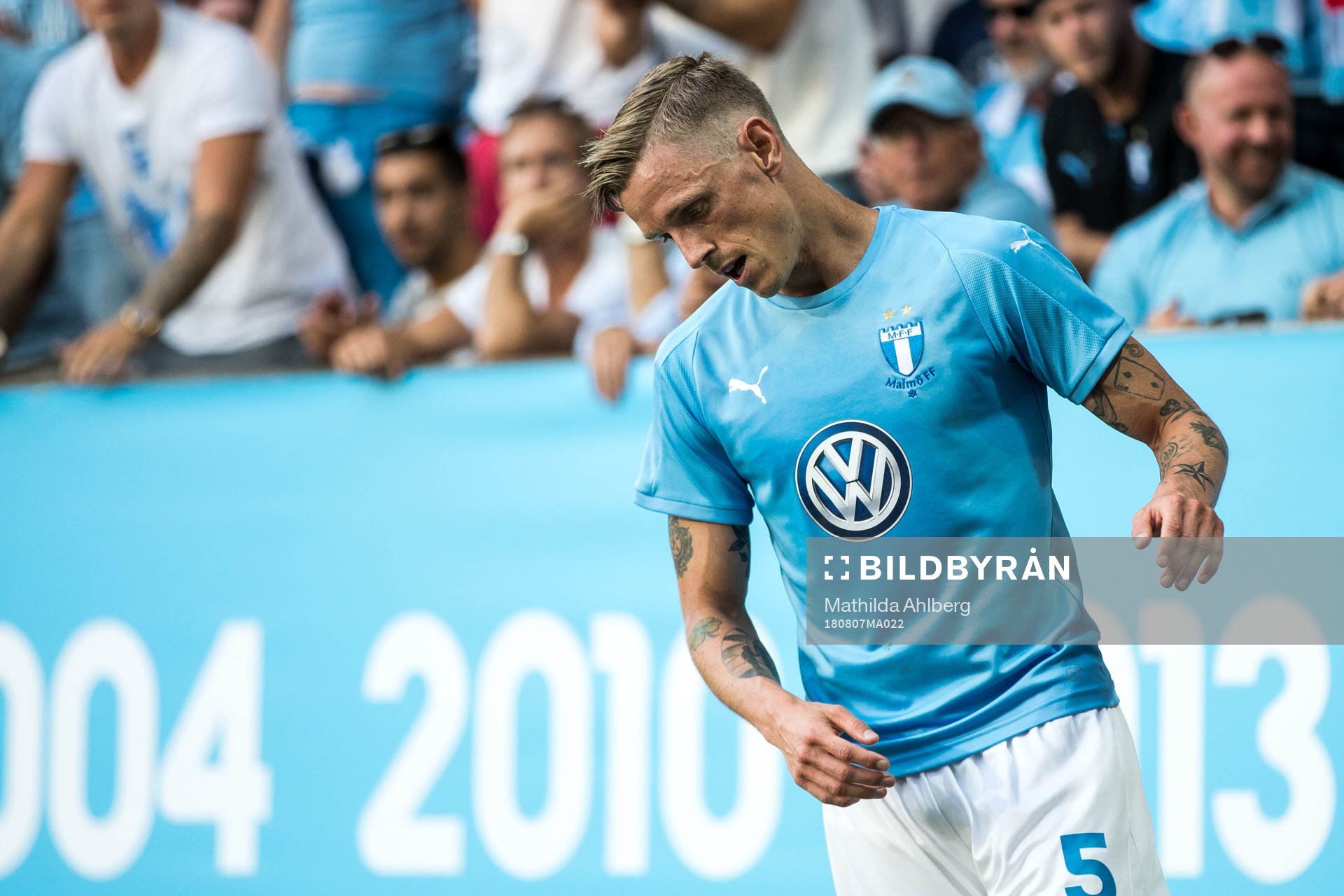 Sören Rieks of Malmö FF looks dejected