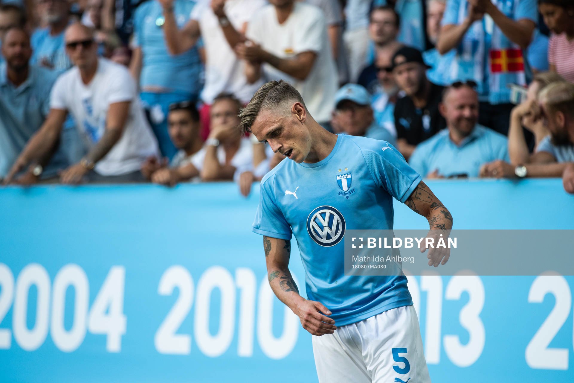 Sören Rieks of Malmö FF looks dejected