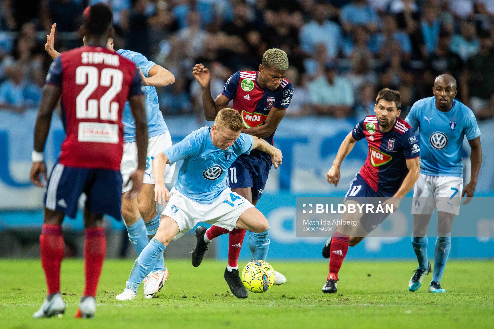 Anders Christiansen of Malmö FF and Loïc Nego of Vidi