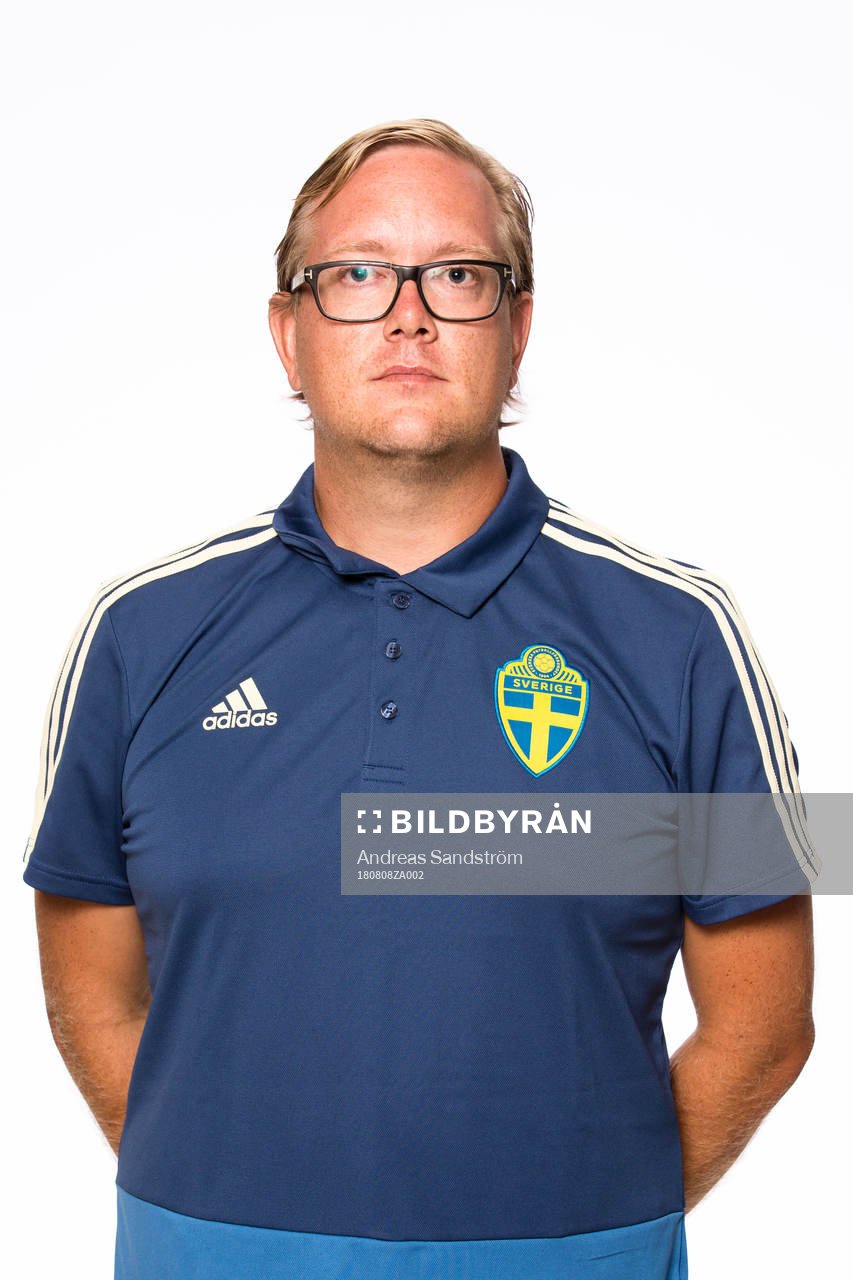  Johan Runnander, tränare i F15/03-landslaget poserar för ett porträtt den 8 Augusti 2018 i Stockholm. 