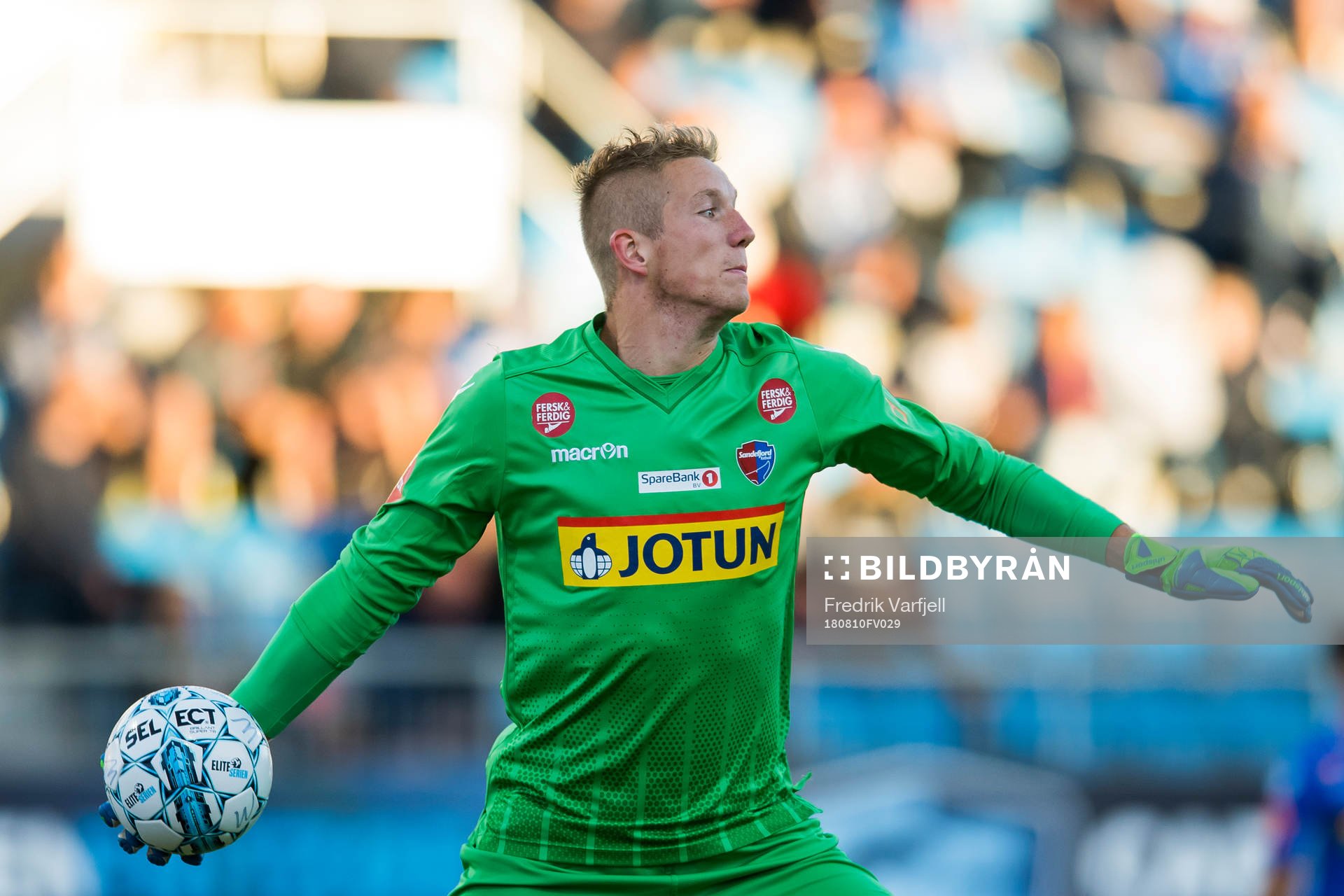 Goalkeeper Eirik Holmen Johansen of Sandefjord