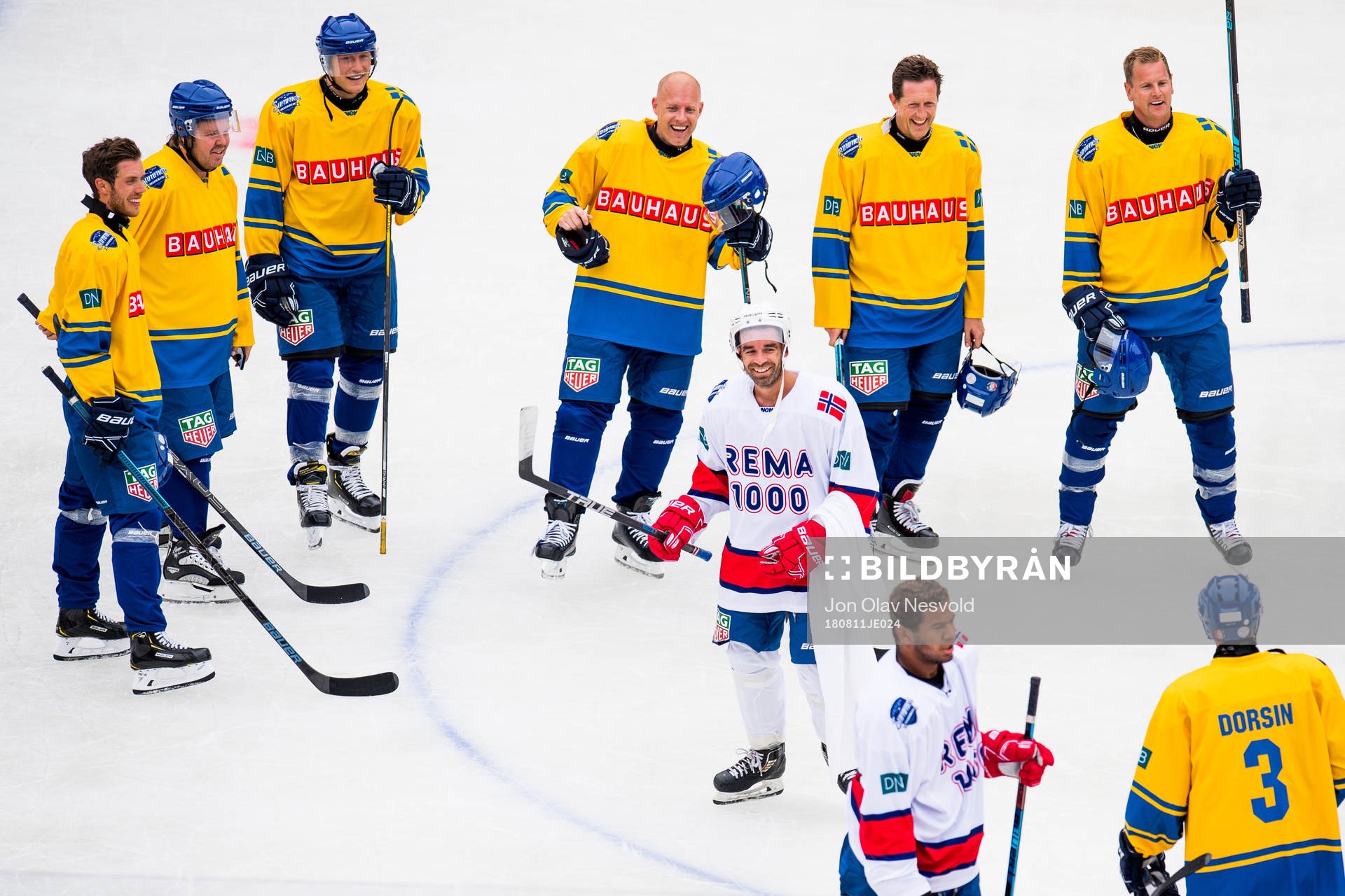 Swedish players Marcus Hellner, Tomas Brolin, Jonas