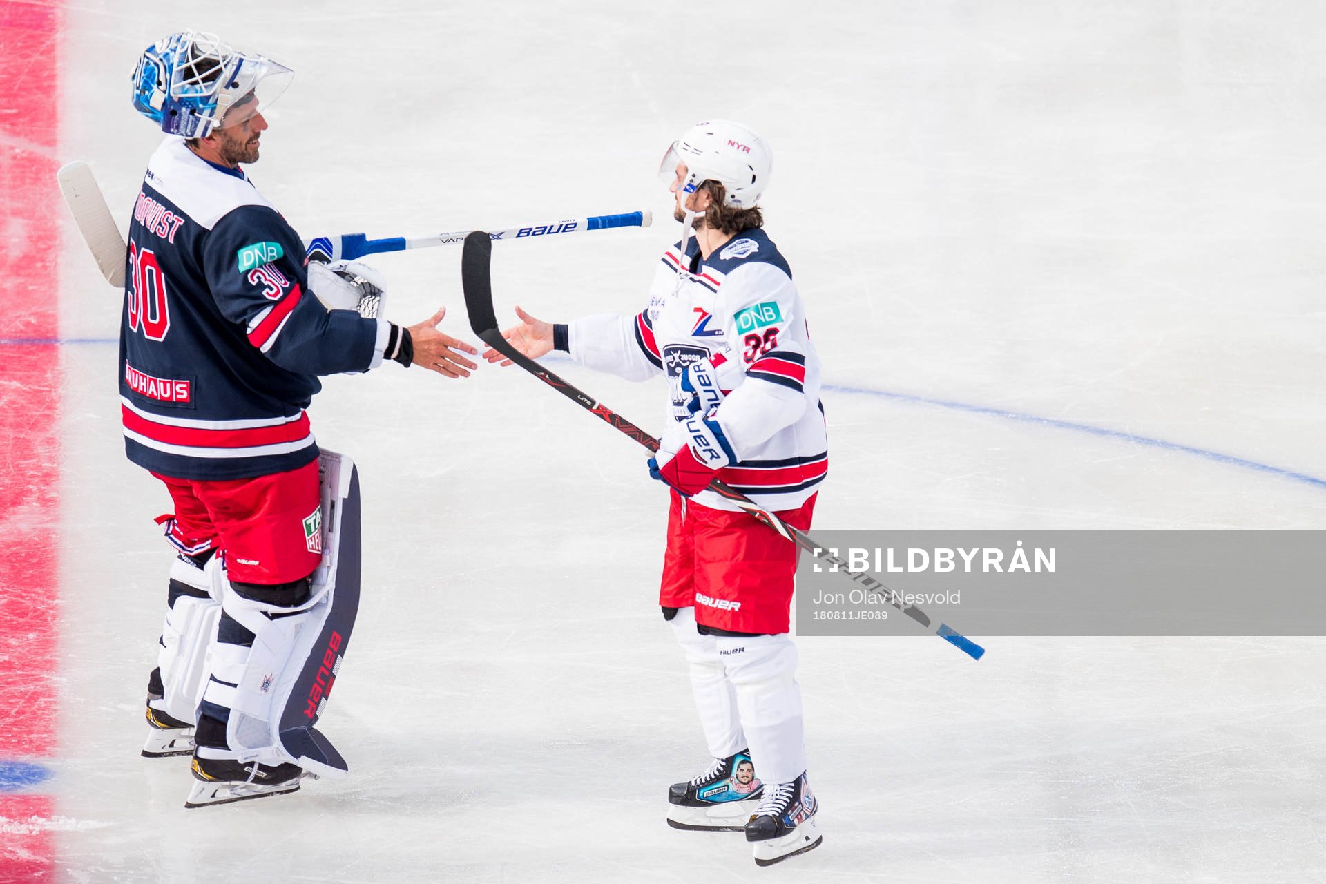 Goaltender Henrik Lundqvist of Team Henke and Mats