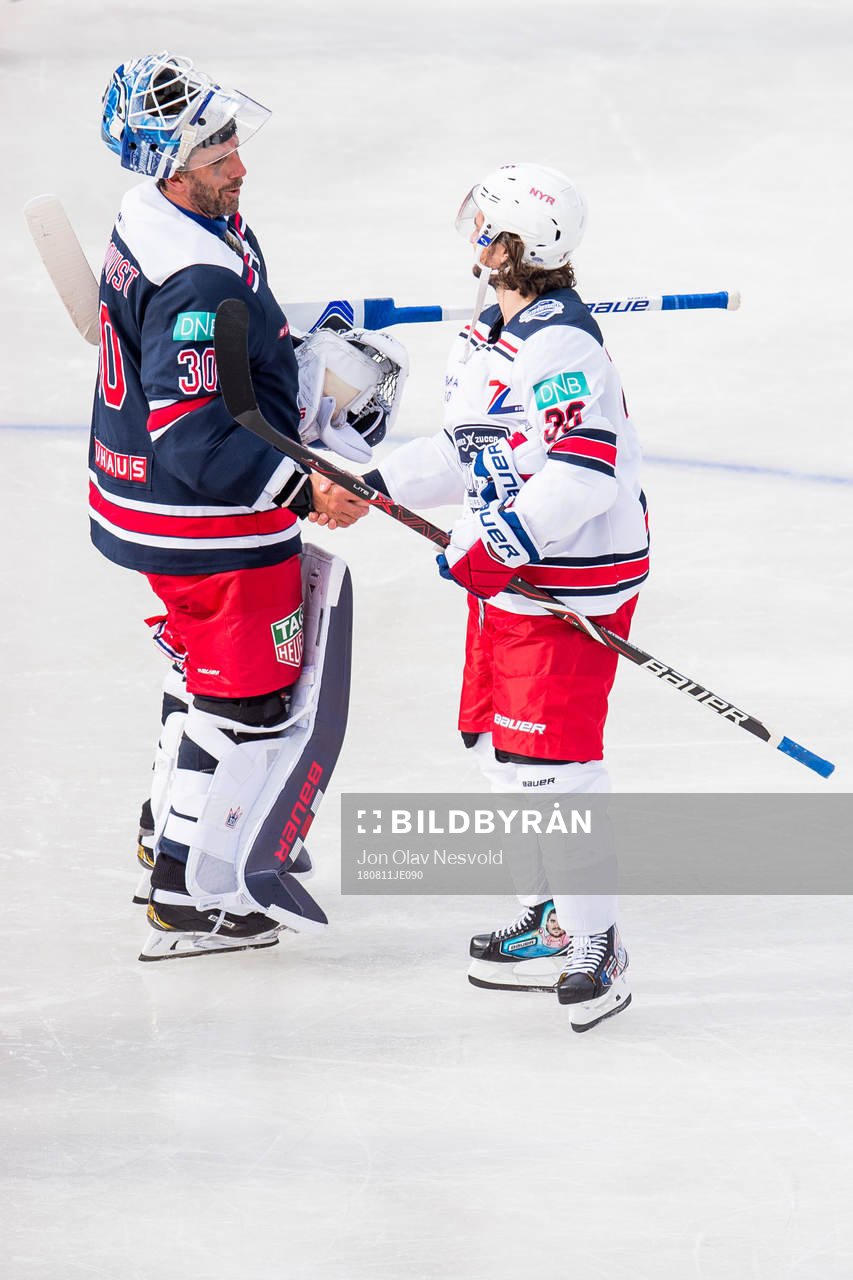 Goaltender Henrik Lundqvist of Team Henke and Mats