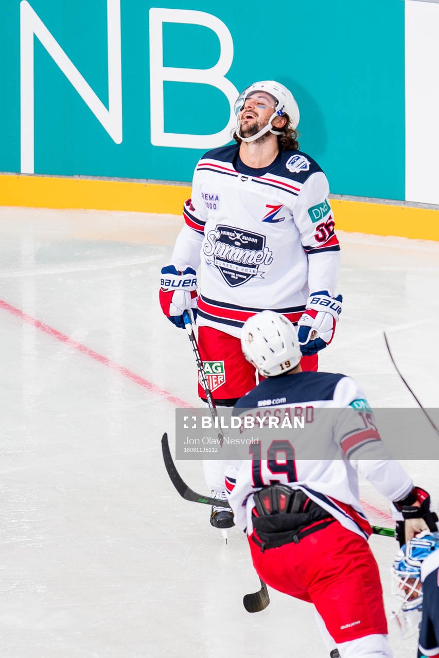 Mats Zuccarello of Team Zucca celebrates a goal