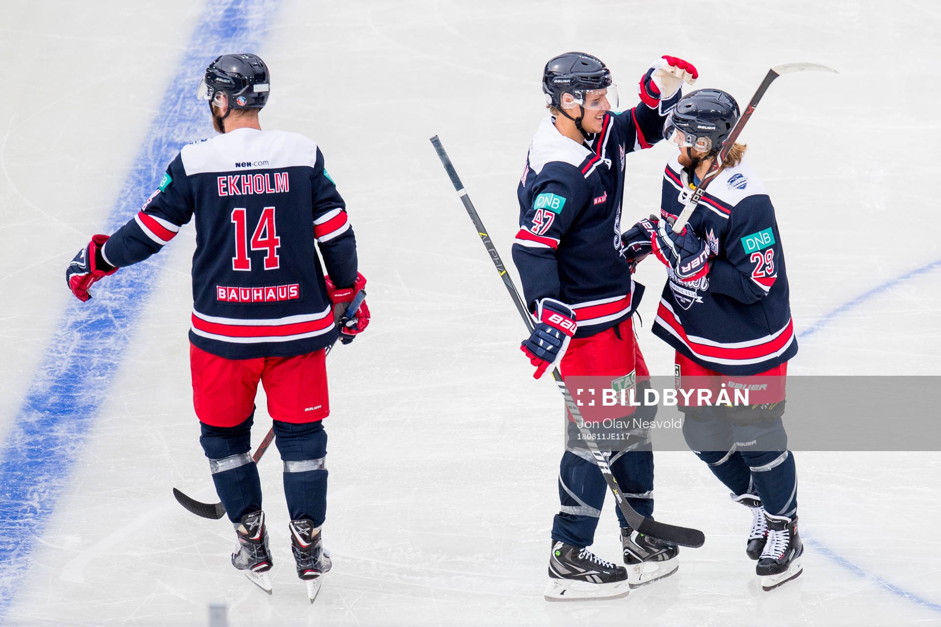 Mattias Ekholm, Hampus Lindholm and William Nylander of