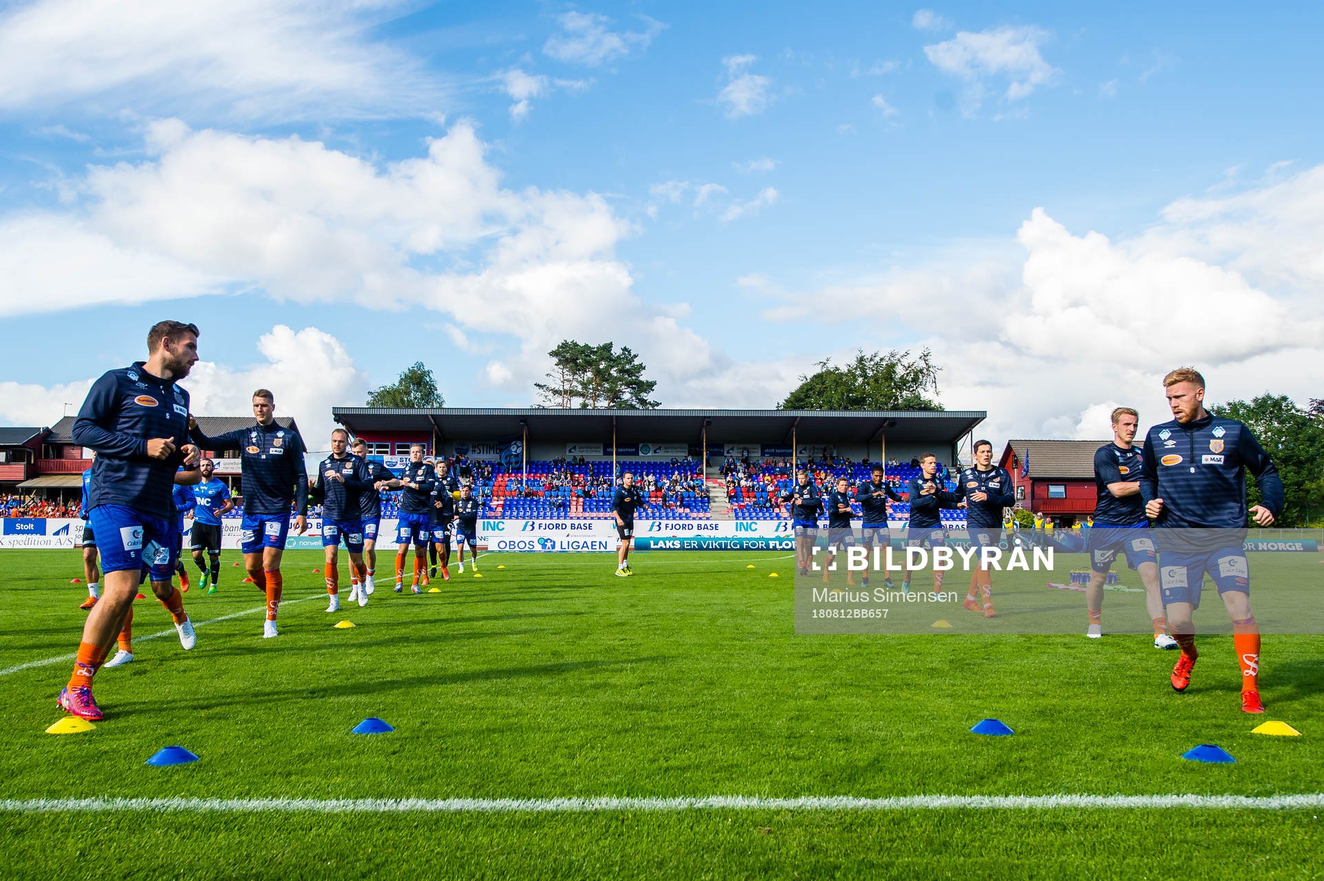 Aalesund players warming up