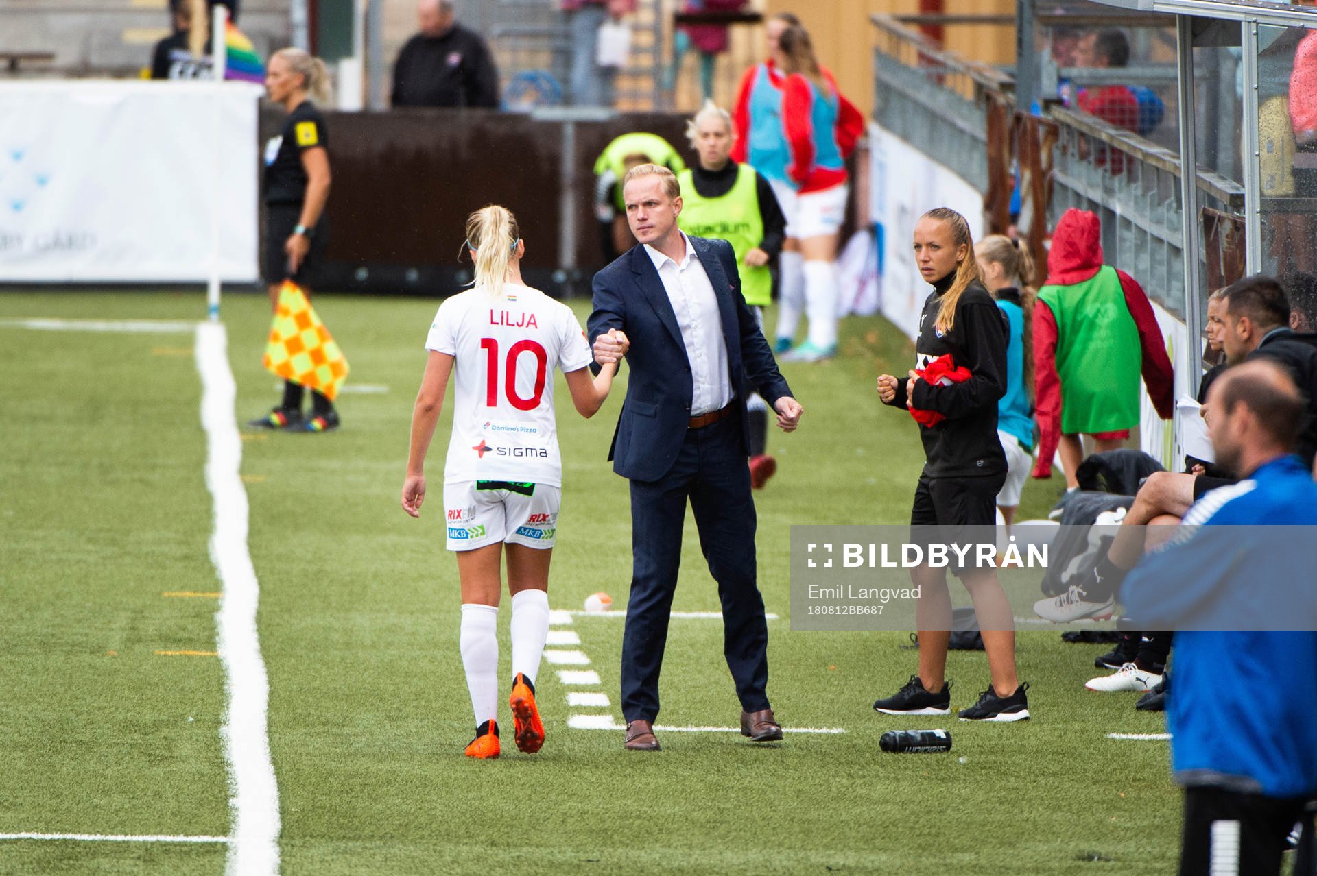 Rosengårds Nellie Lilja och tränare Jonas Eidevall
