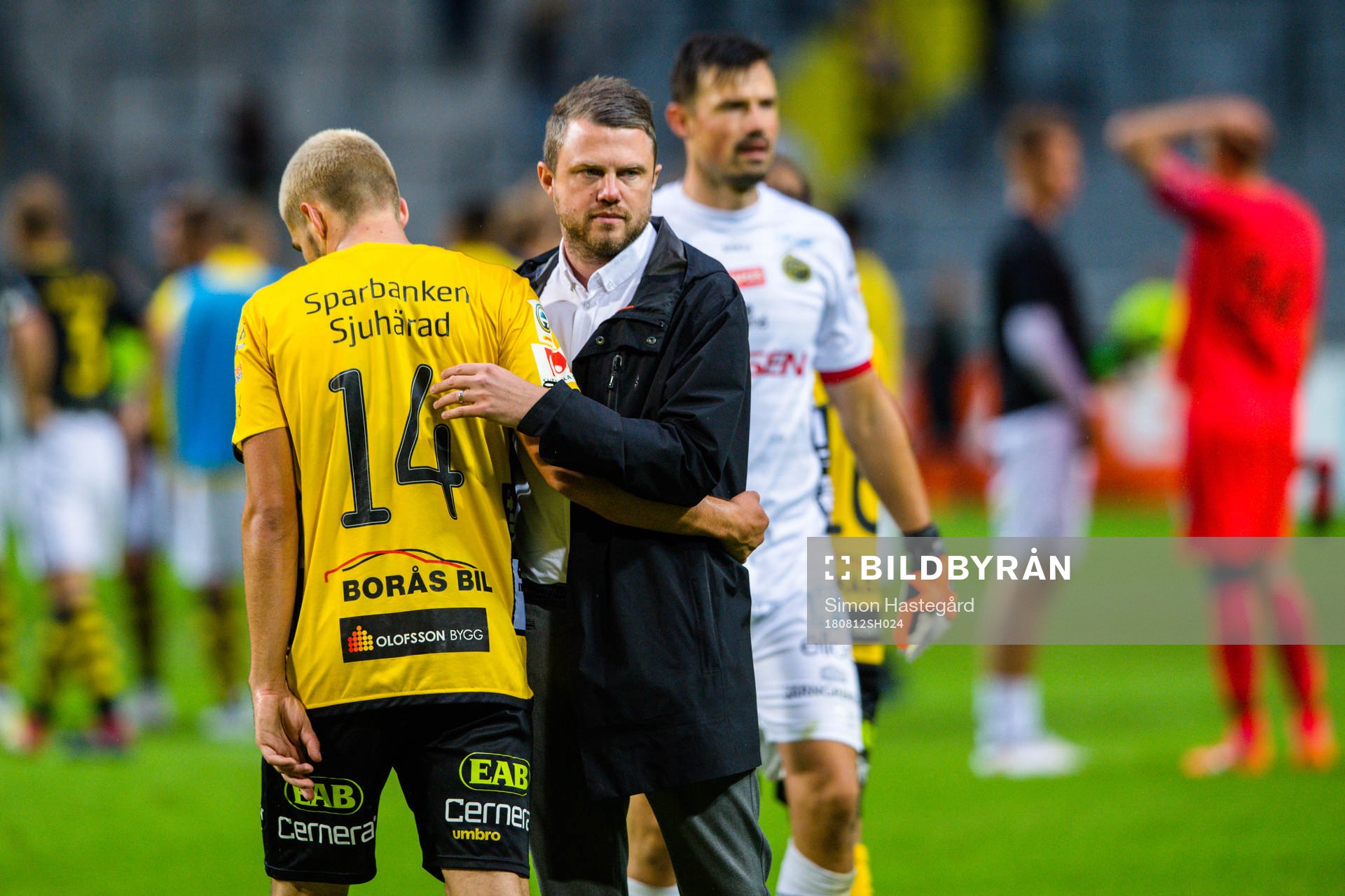 Elfsborgs Ibrahim Dresevic och manager Jimmy Thelin deppar