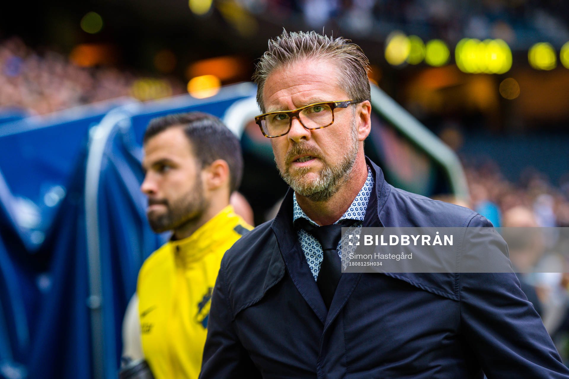 s tränare Rikard Norling före fotbollsmatchen i