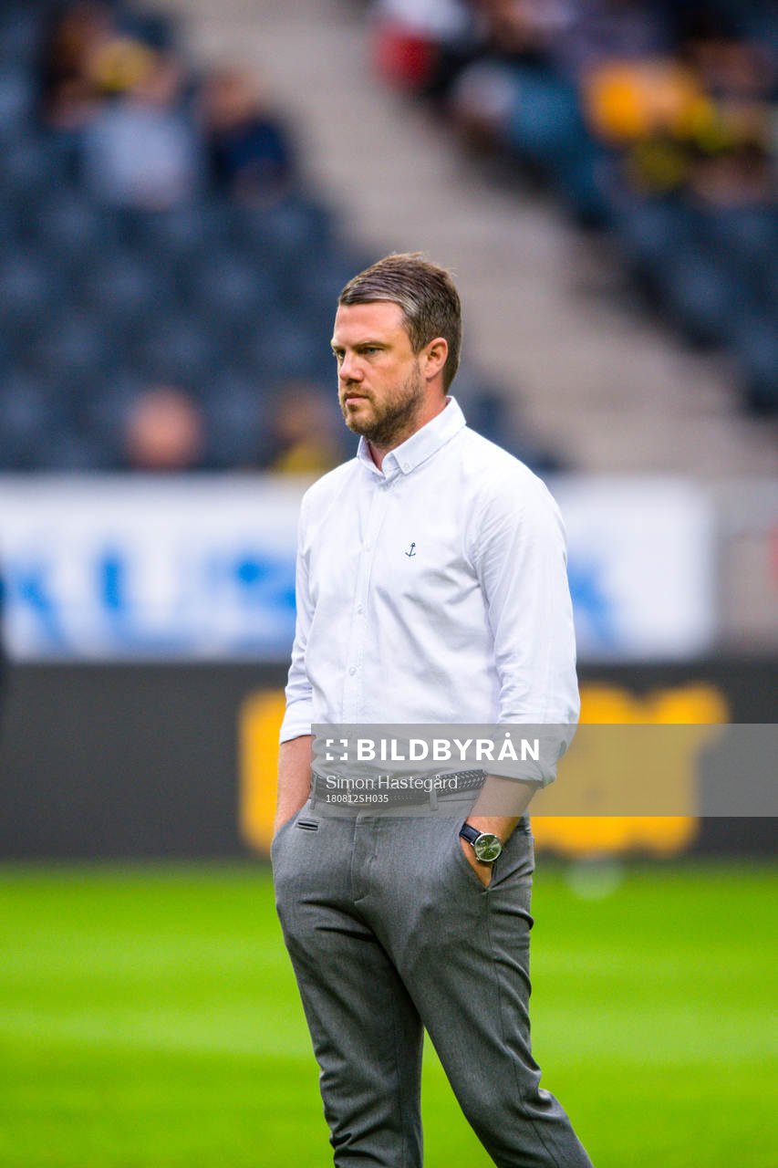 Elfsborgs manager Jimmy Thelin före fotbollsmatchen i