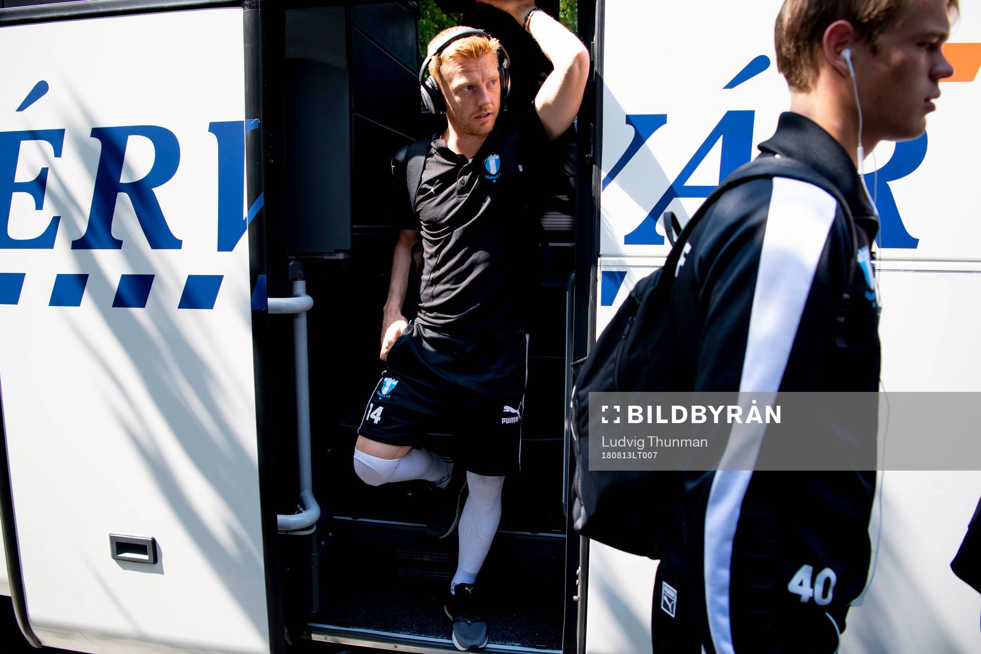 Anders Christiansen of Malmö FF arrives at the hotel