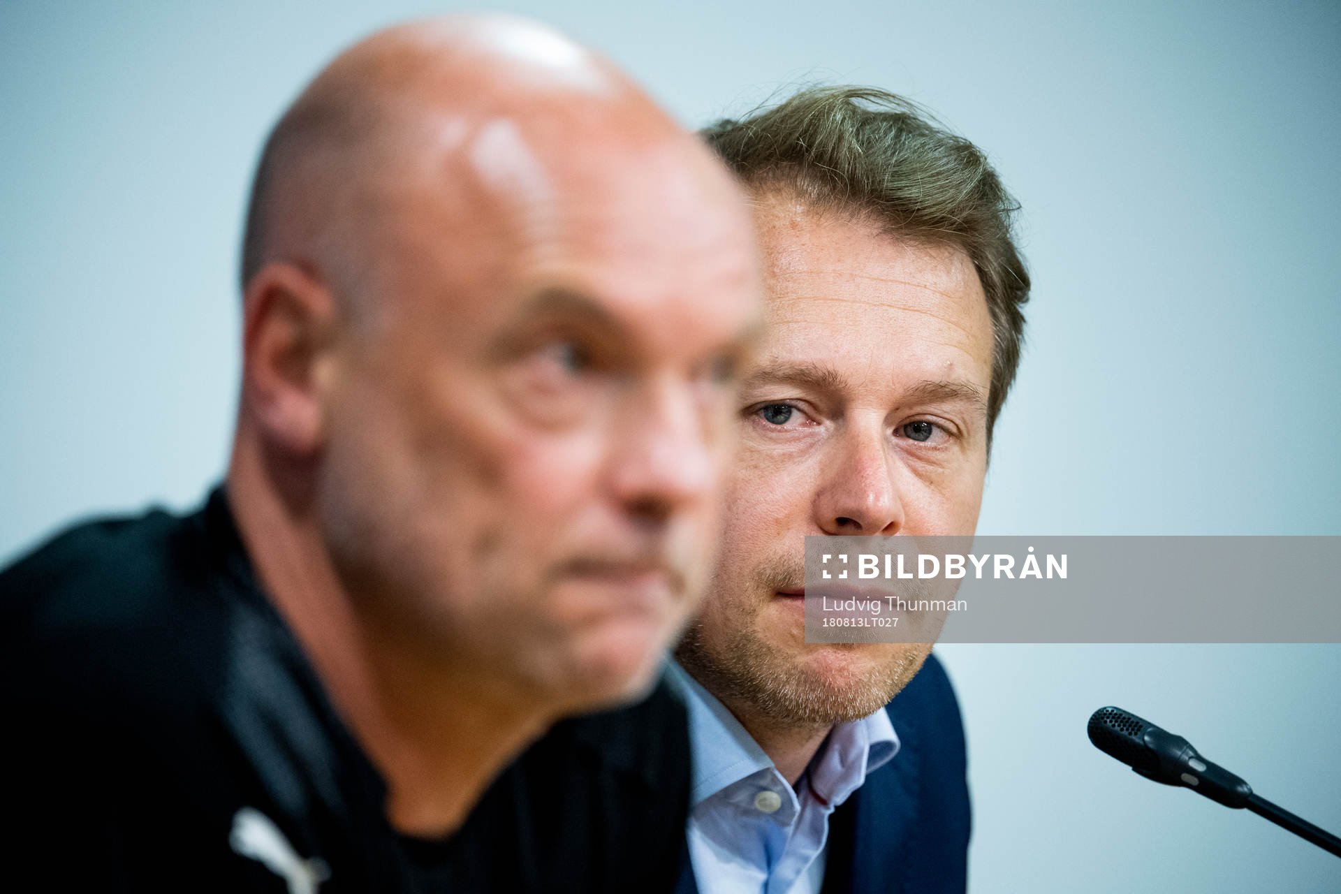 Head coach Uwe Rösler and press officer Peter Åhlander of