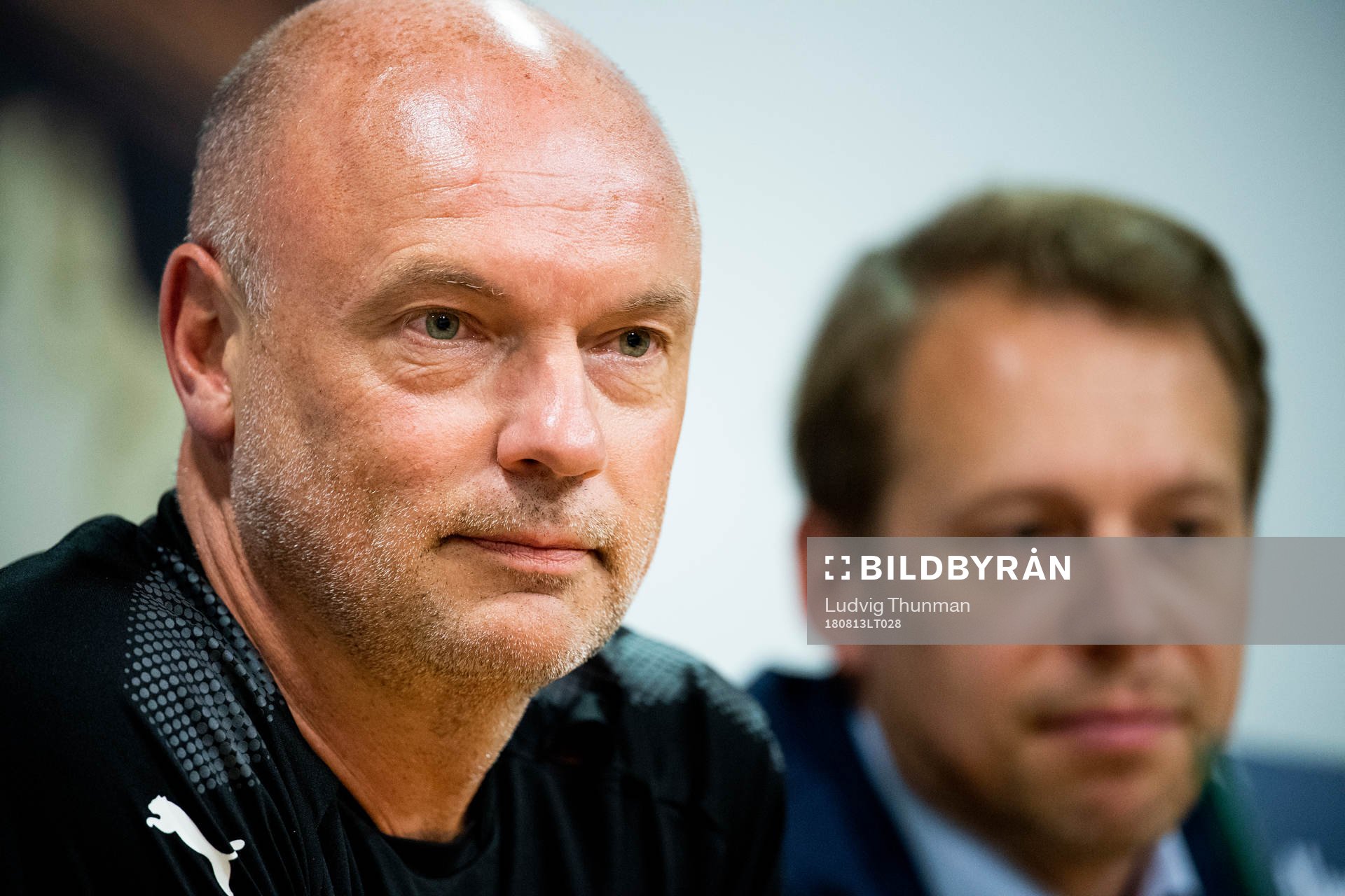 Head coach Uwe Rösler and press officer Peter Åhlander of