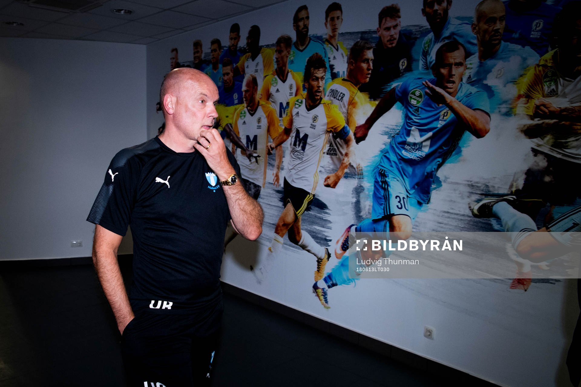 Head coach Uwe Rösler of Malmö FF arrives to a press