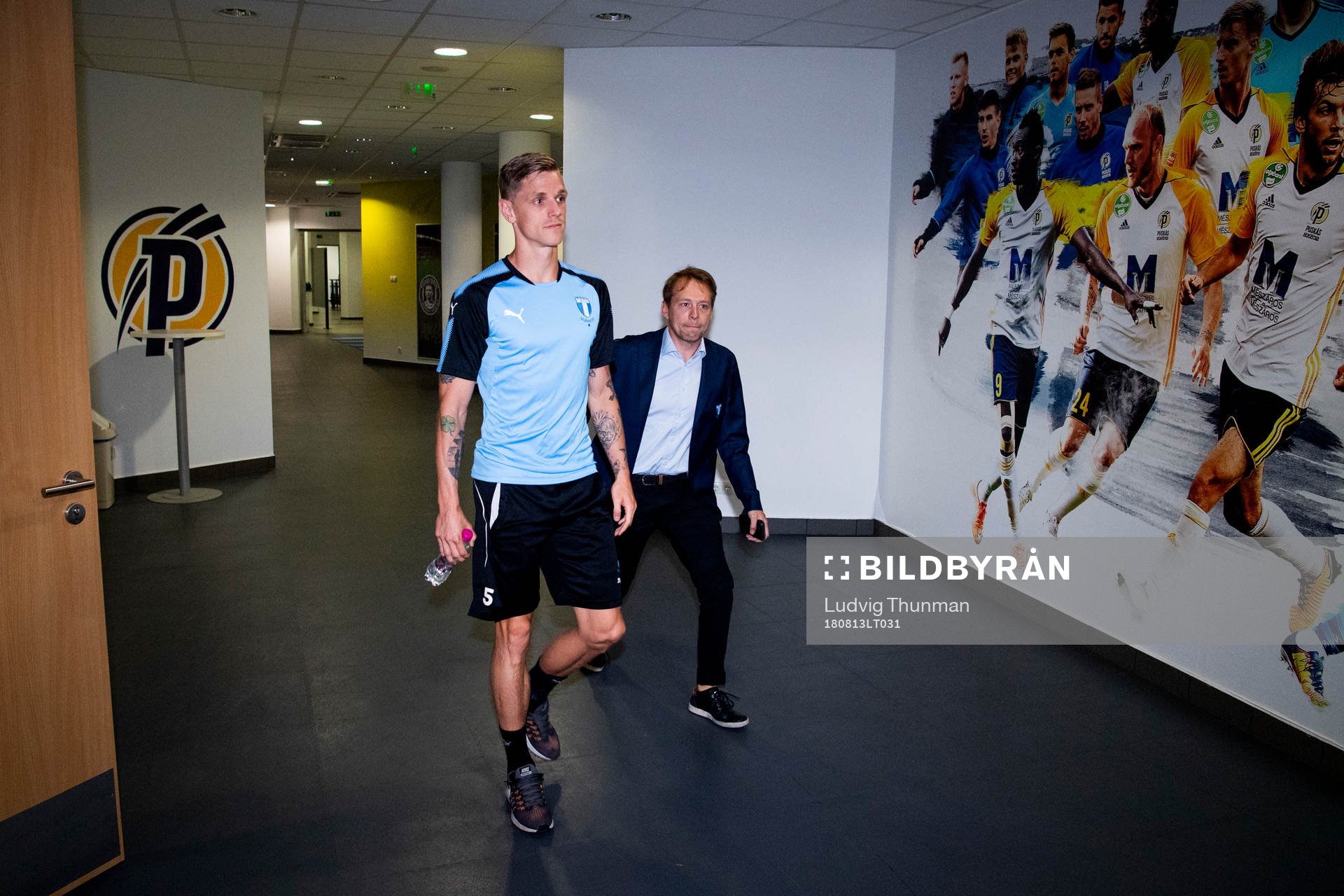 Sören Rieks and press officer Peter Åhlander of Malmö FF
