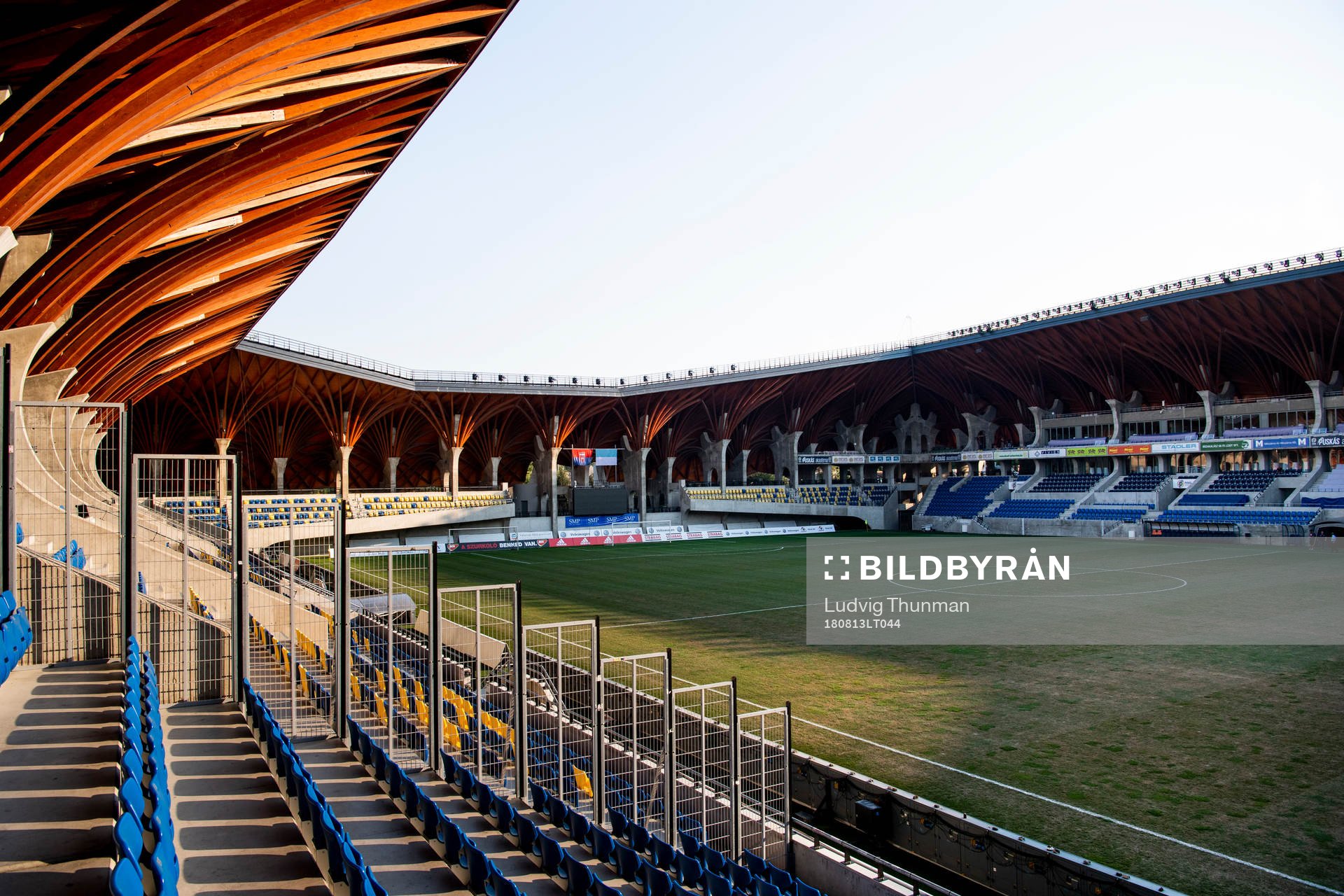 General view of Pancho Arena ahead of a with Malmö FF practice ahead of the UEFA Champions League qualifying match between Vidi and Malmö FF on August 13, 2018 in Felcsut.