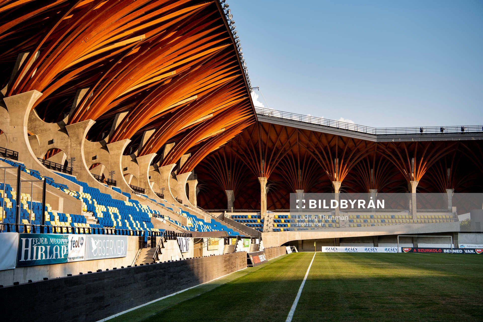 General view of Pancho Arena ahead of a with Malmö FF practice ahead of the UEFA Champions League qualifying match between Vidi and Malmö FF on August 13, 2018 in Felcsut.
