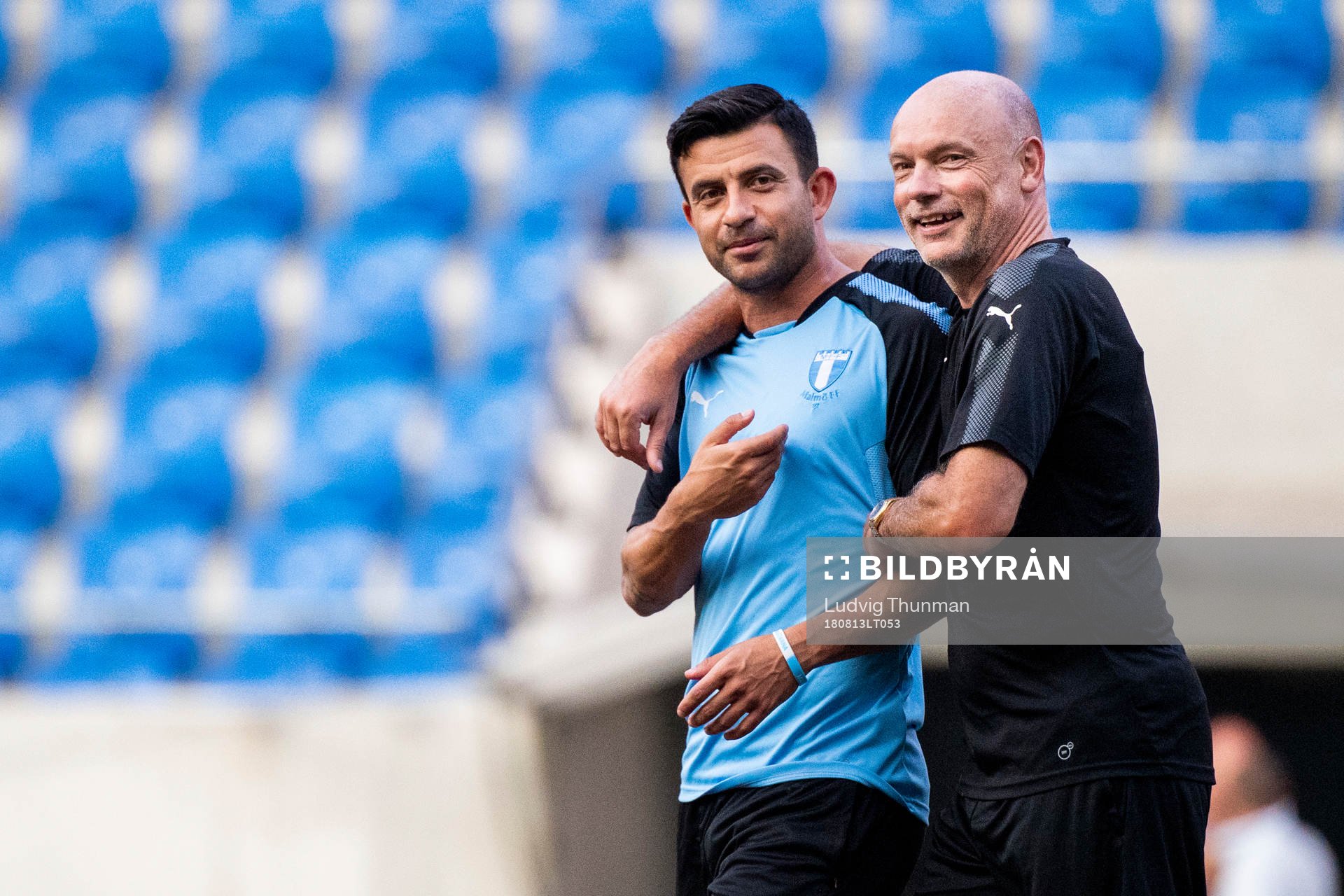 Behrang Safari and head coach Uwe Rösler of Malmö FF