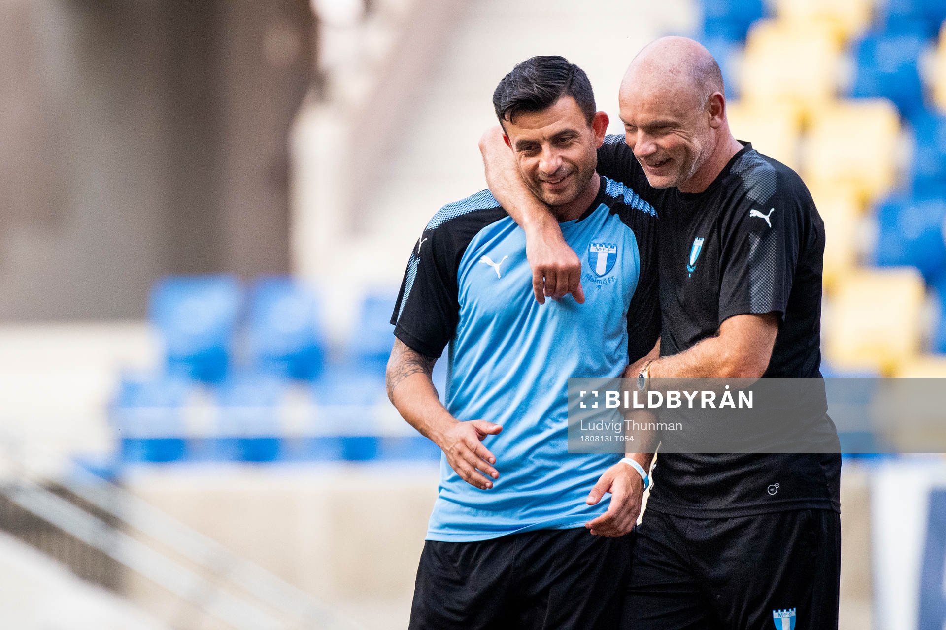 Behrang Safari and head coach Uwe Rösler of Malmö FF