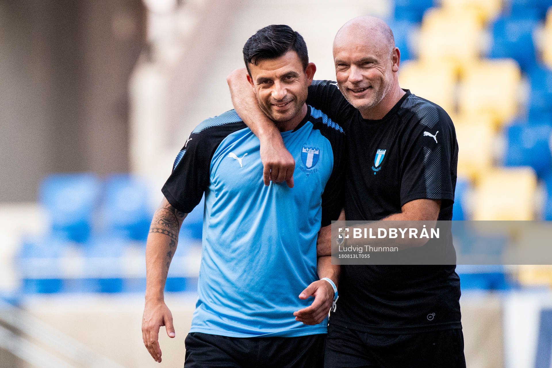 Behrang Safari and head coach Uwe Rösler of Malmö FF