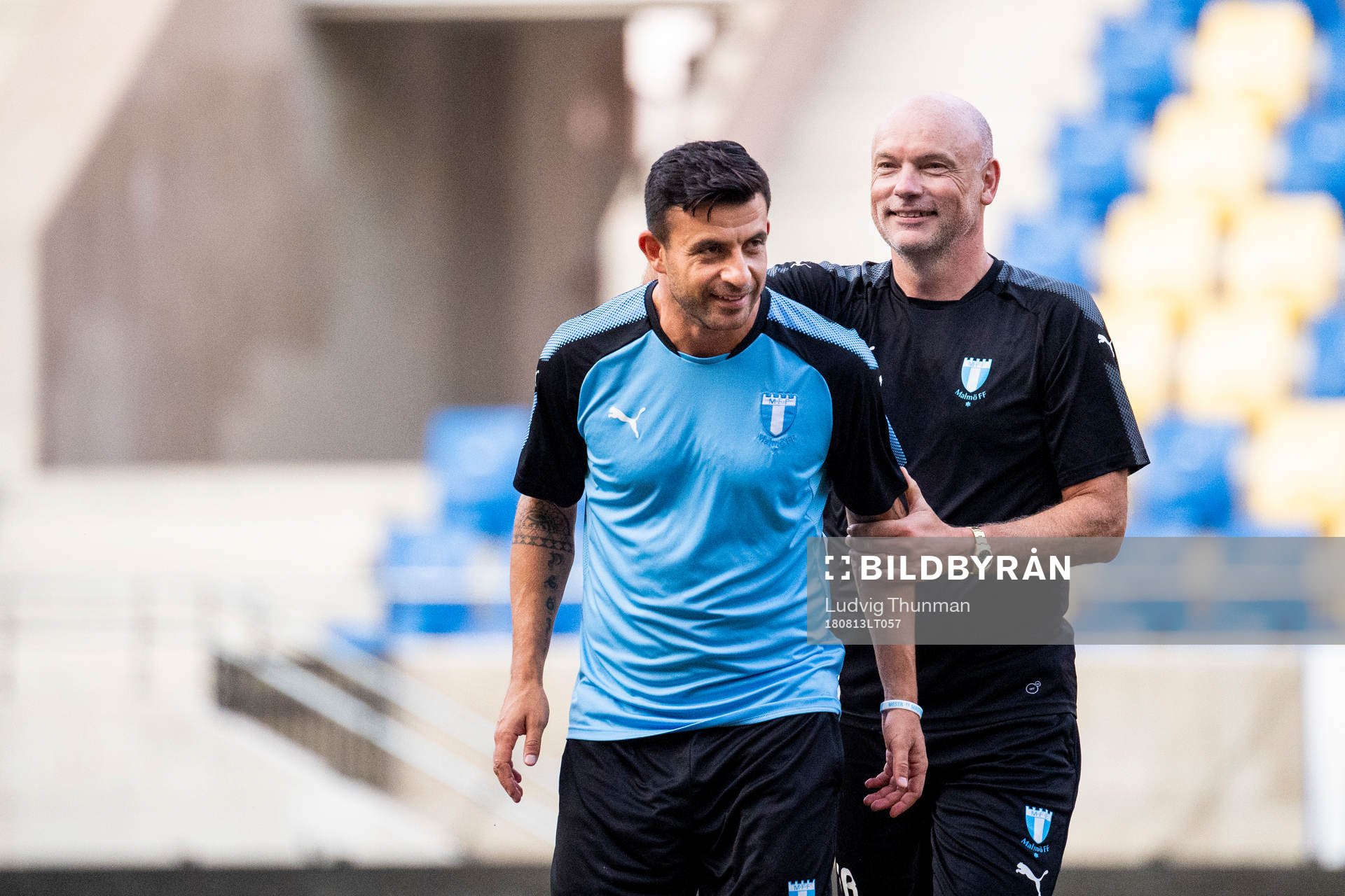 Behrang Safari and head coach Uwe Rösler of Malmö FF