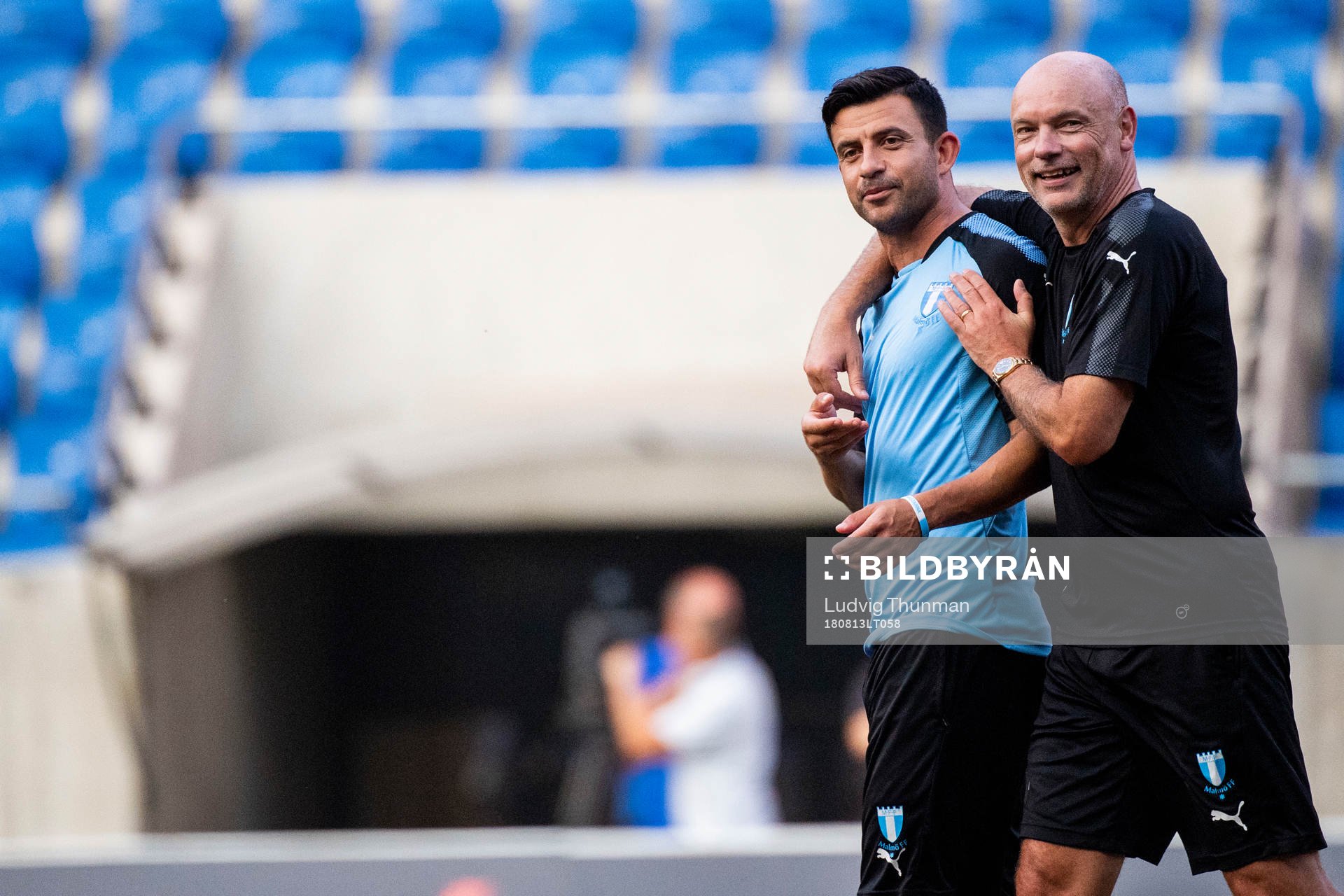 Behrang Safari and head coach Uwe Rösler of Malmö FF