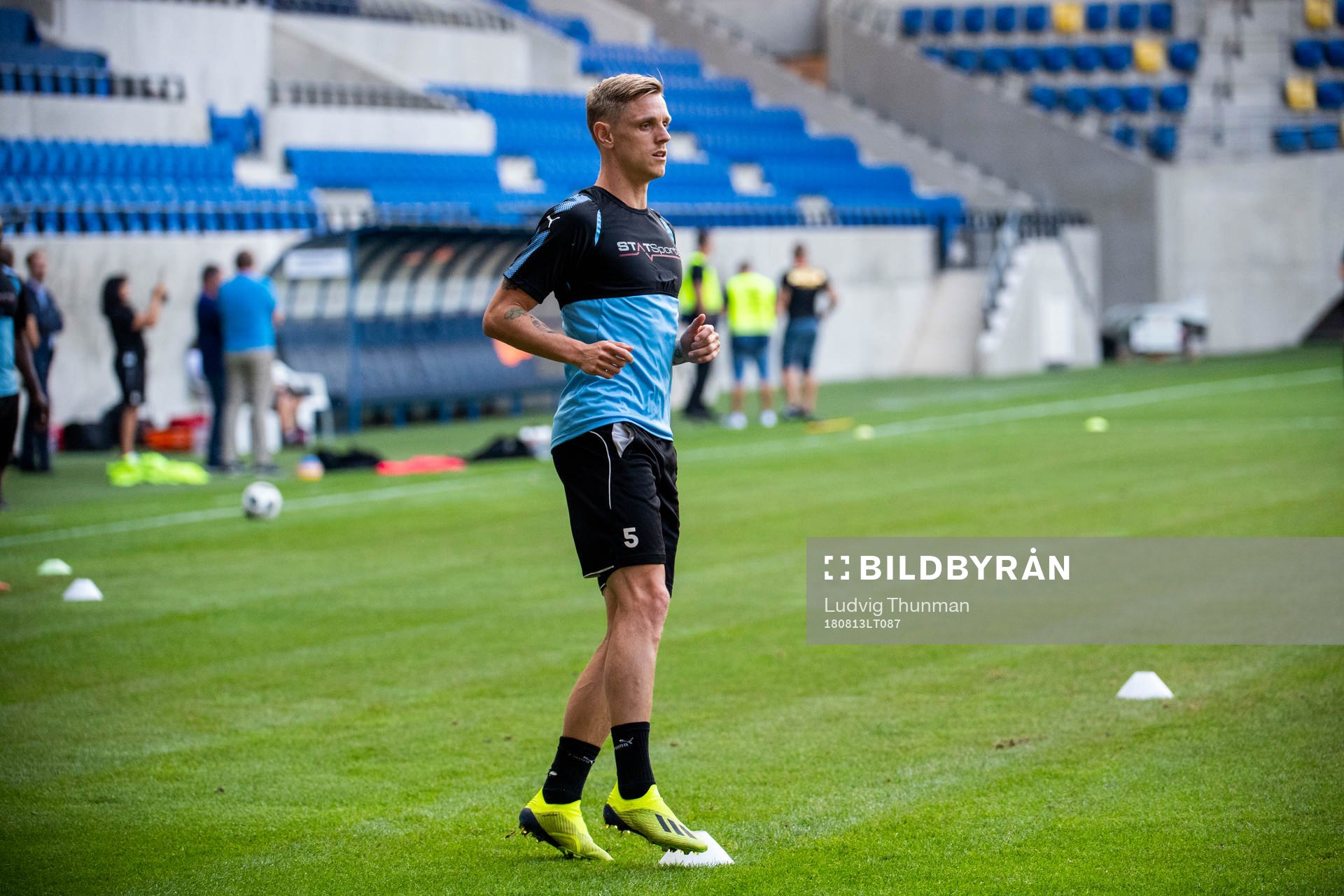 Sören Rieks of Malmö FF during a practice ahead of the UEFA Champions League qualifying match between Vidi and Malmö FF on August 13, 2018 in Felcsut.