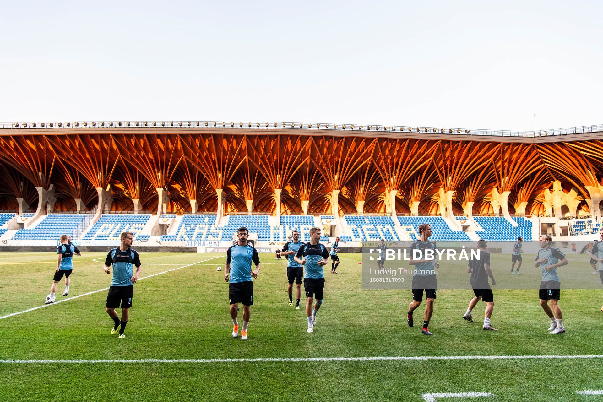 Players of Malmö FF warm up