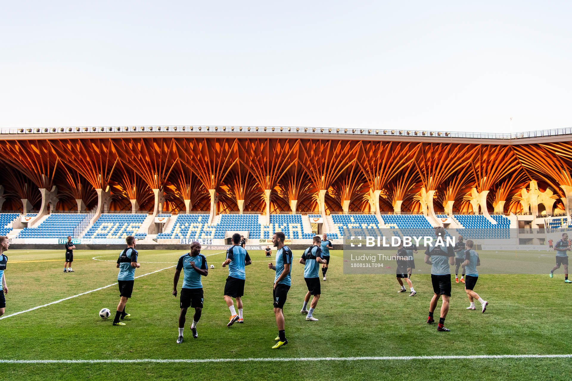 Players of Malmö FF warm up