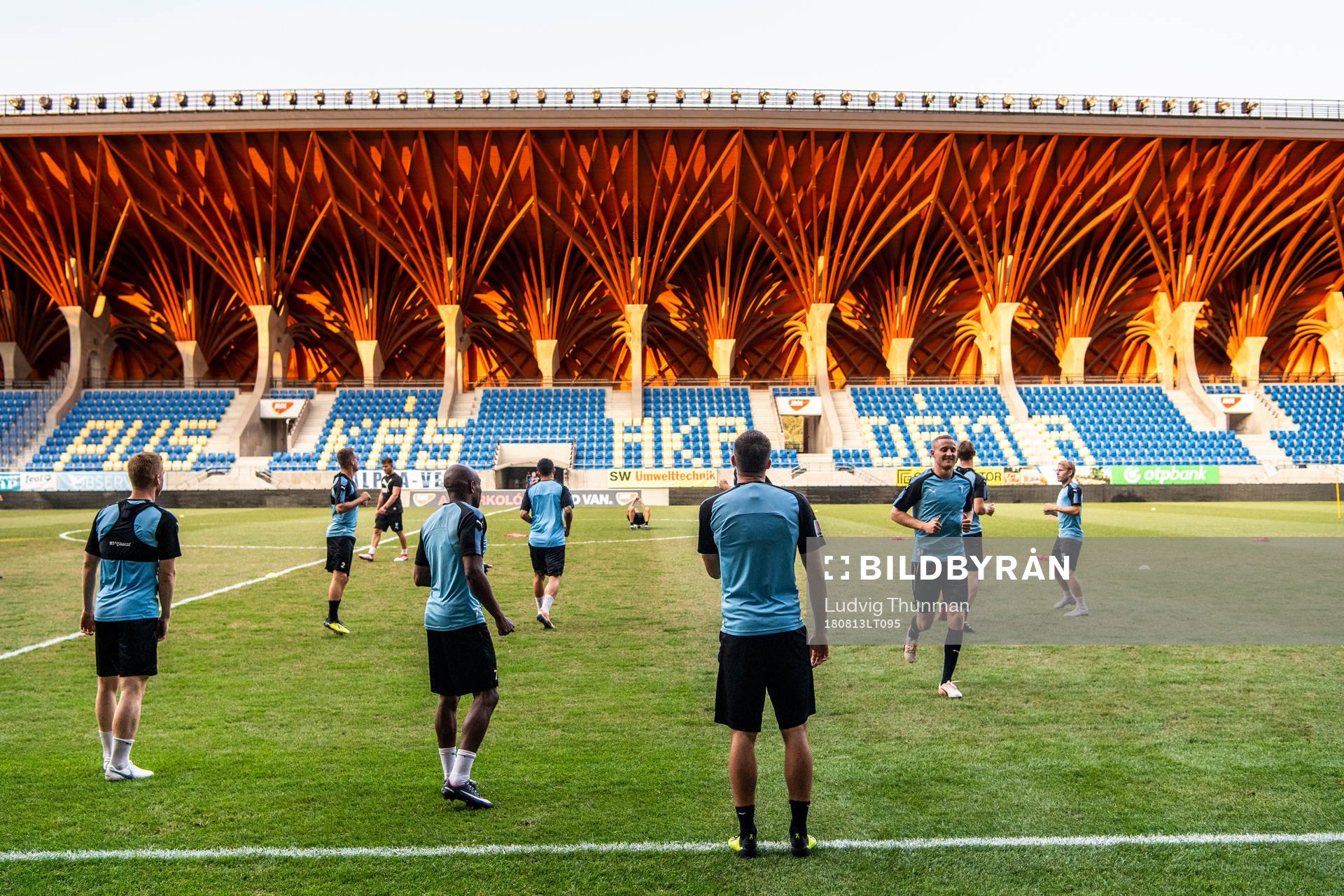 Players of Malmö FF warm up