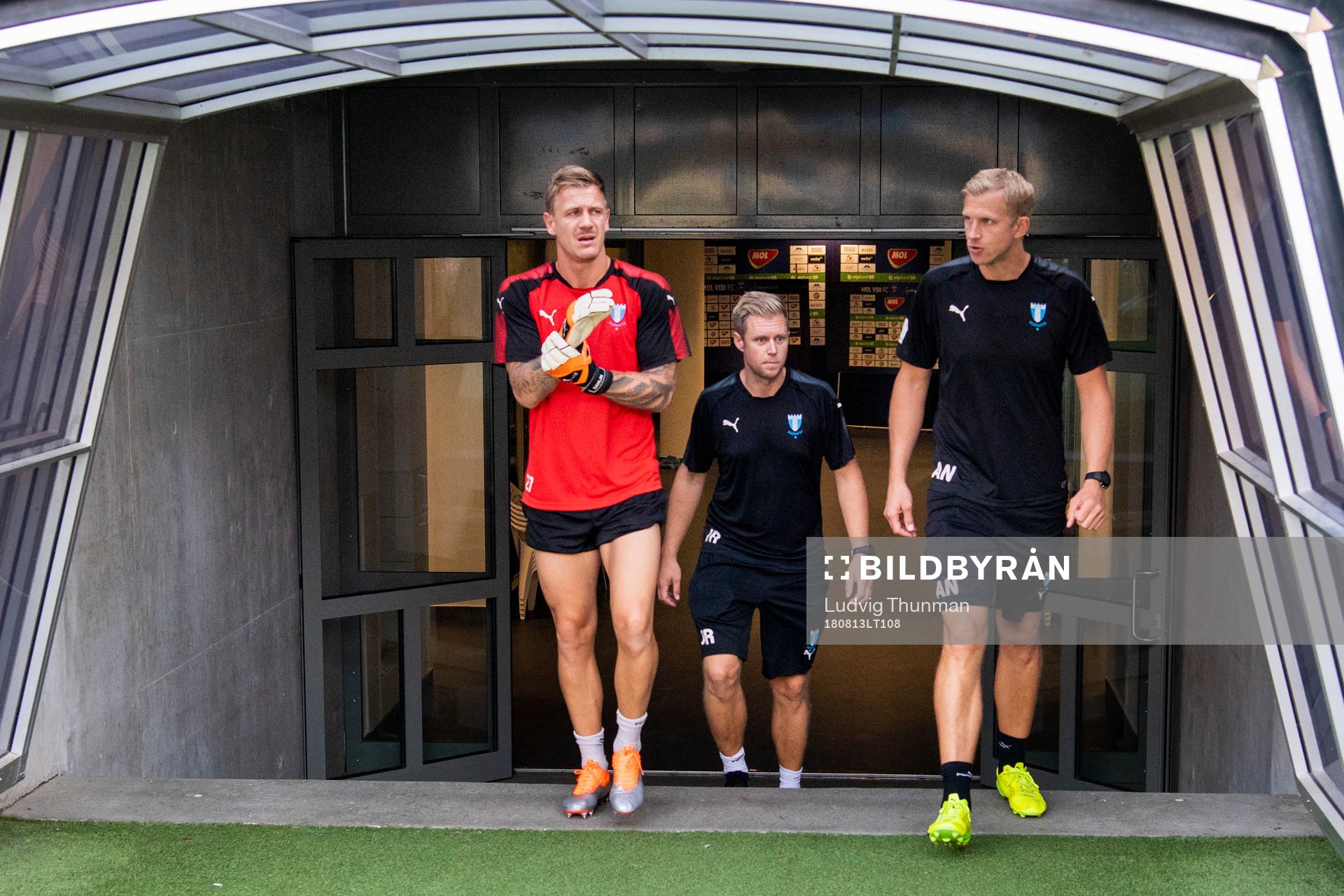 Goalkeeper Johan Dahlin, physiotherapist Alexander Nilsson