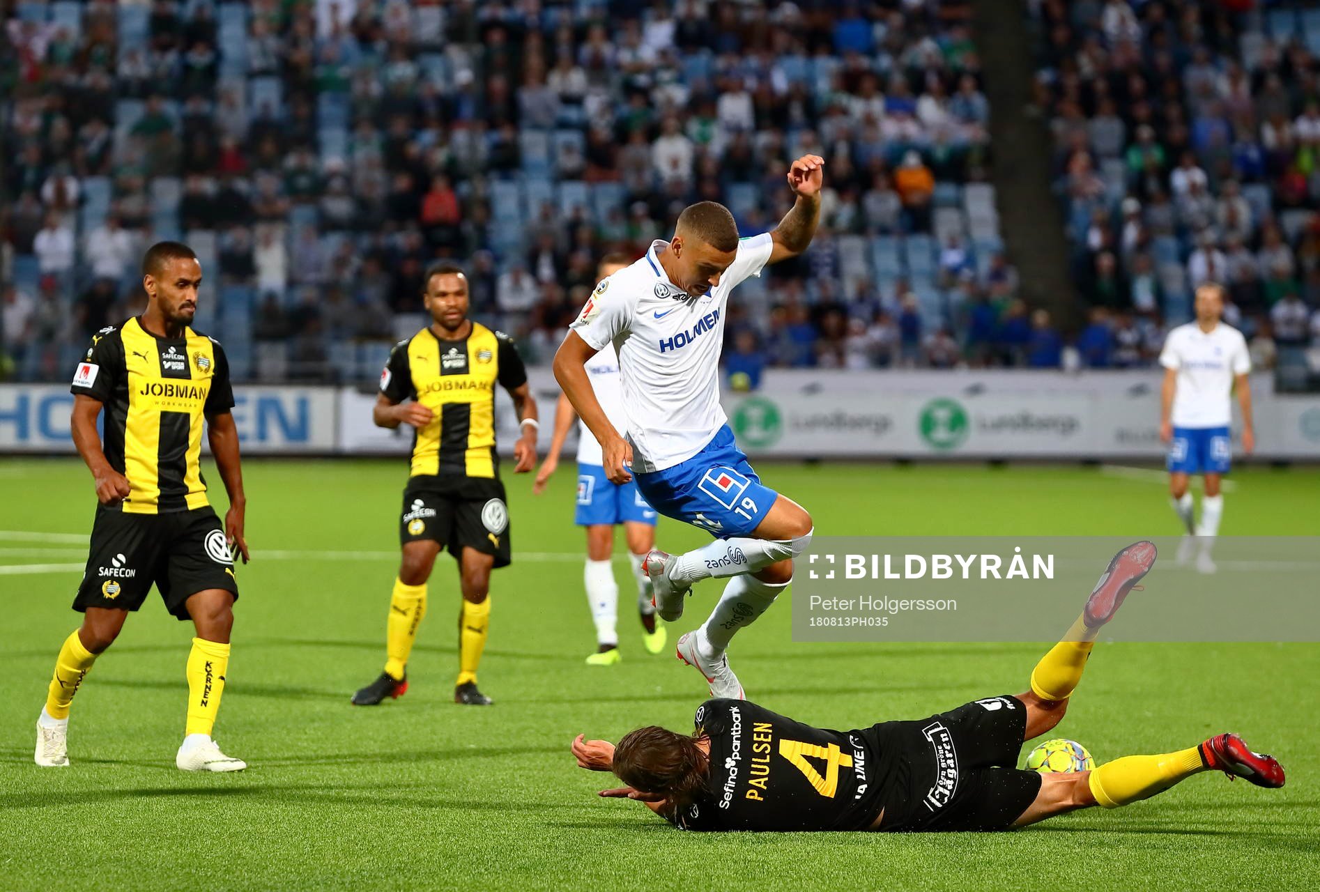 Norrköpings Jordan Larsson och Hammarbys Björn Paulsen