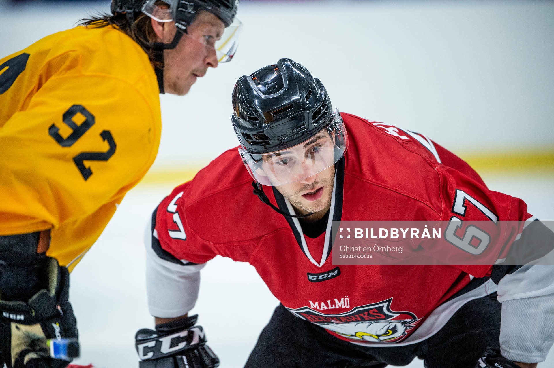 Panterns Dennis Svensson och Malmö Redhawks Konstantin