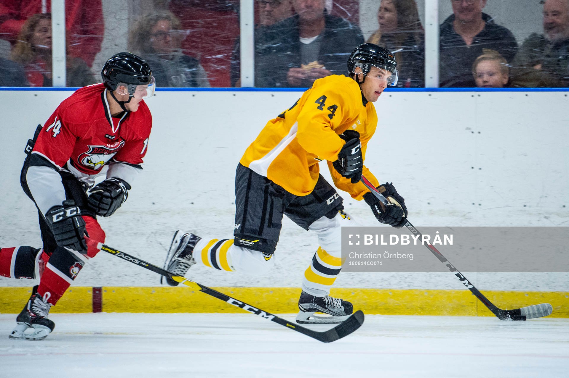 Panterns Erik Nyström mot Malmö Redhawks Carl-Johan Lerby