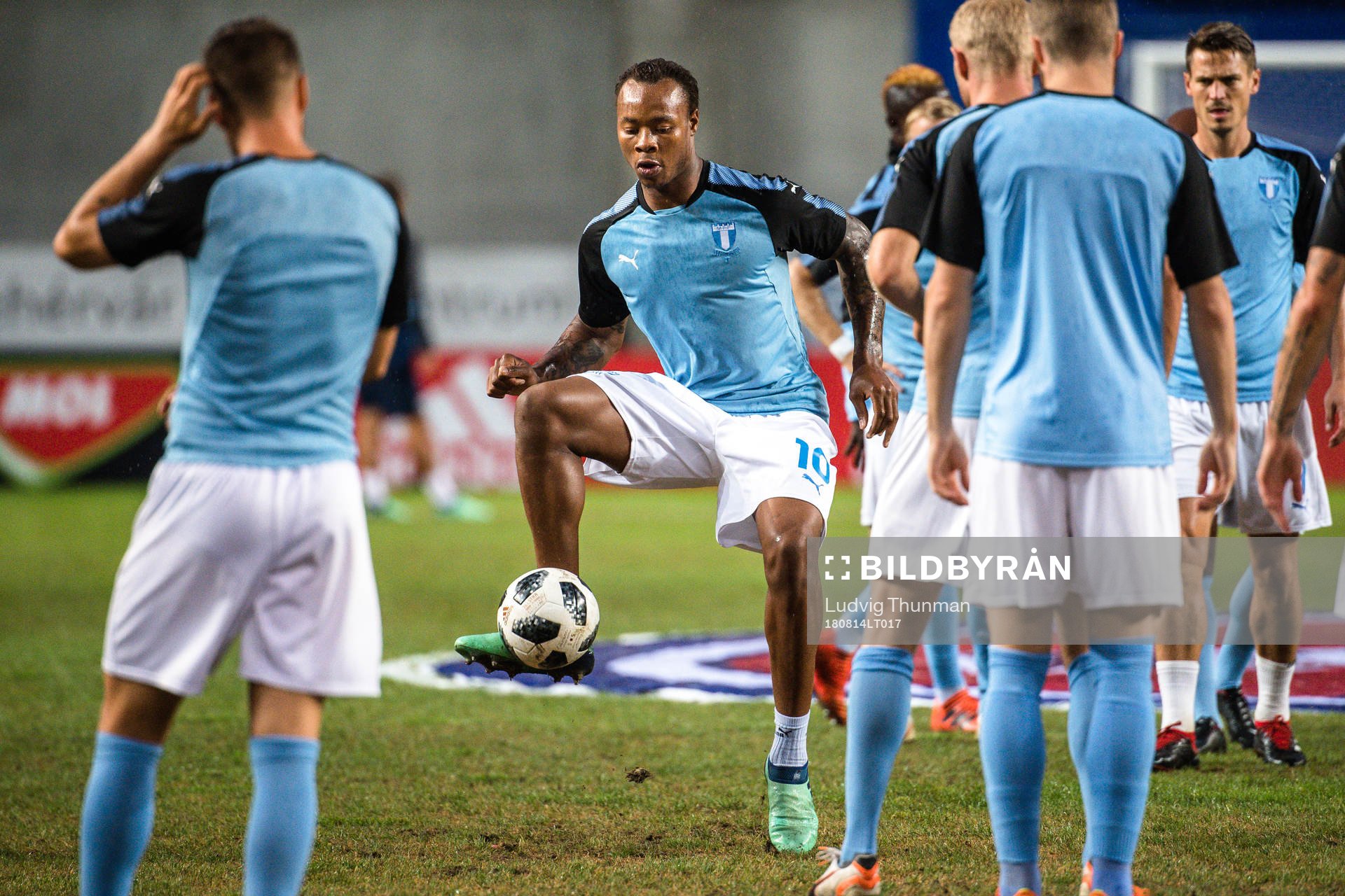 Carlos Strandberg of Malmö FF prior the UEFA Champions