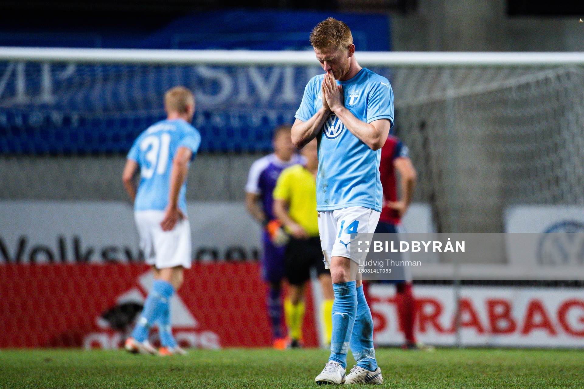 Anders Christiansen of Malmö FF looks dejected