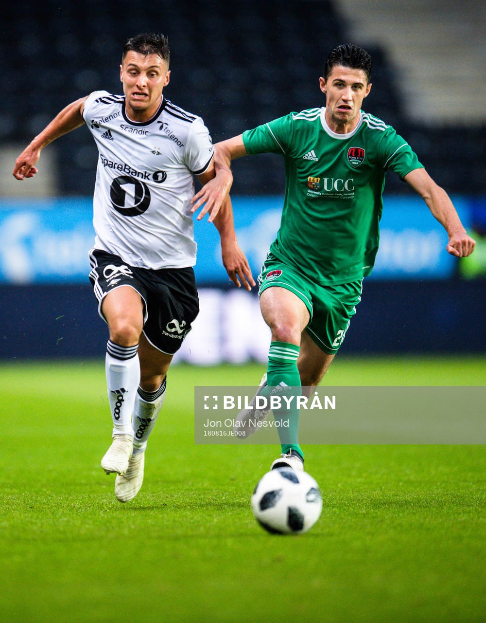 Jonathan Levi of Rosenborg and Shane Griffin of Cork City