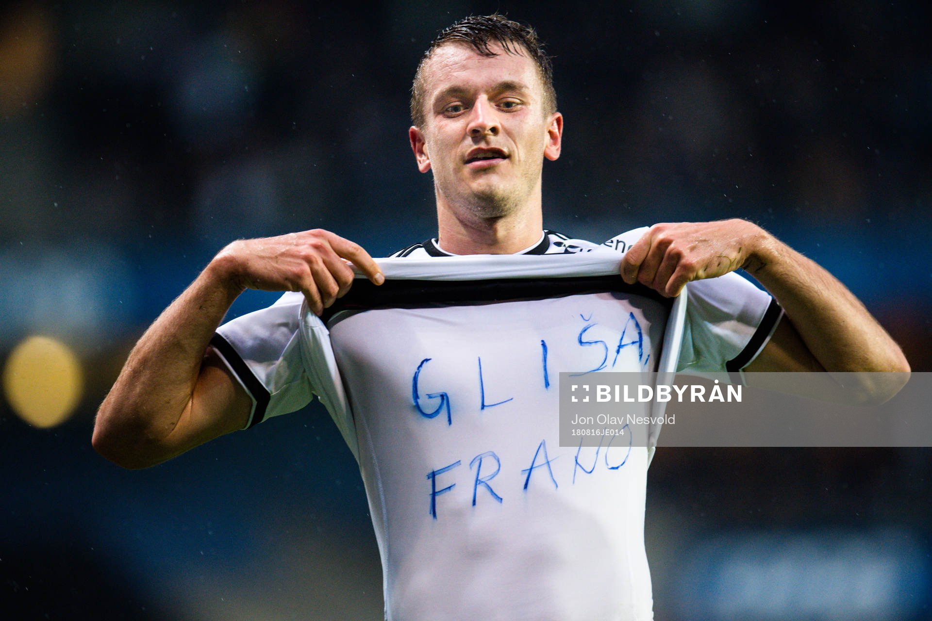 Besim Serbecic of Rosenborg celebrates the 1-0 goal  in the
