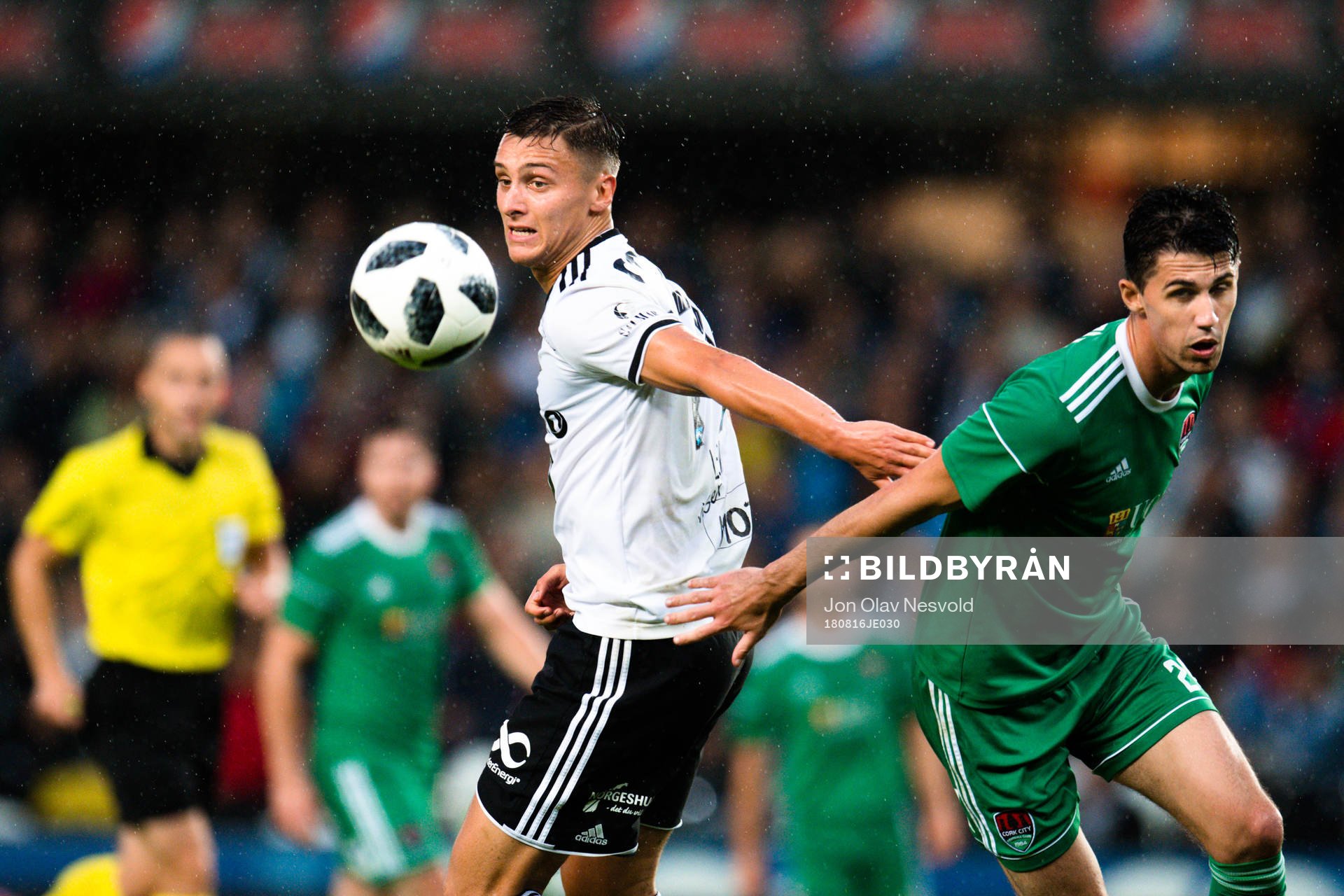 Jonathan Levi of Rosenborg and Shane Griffin of Cork City