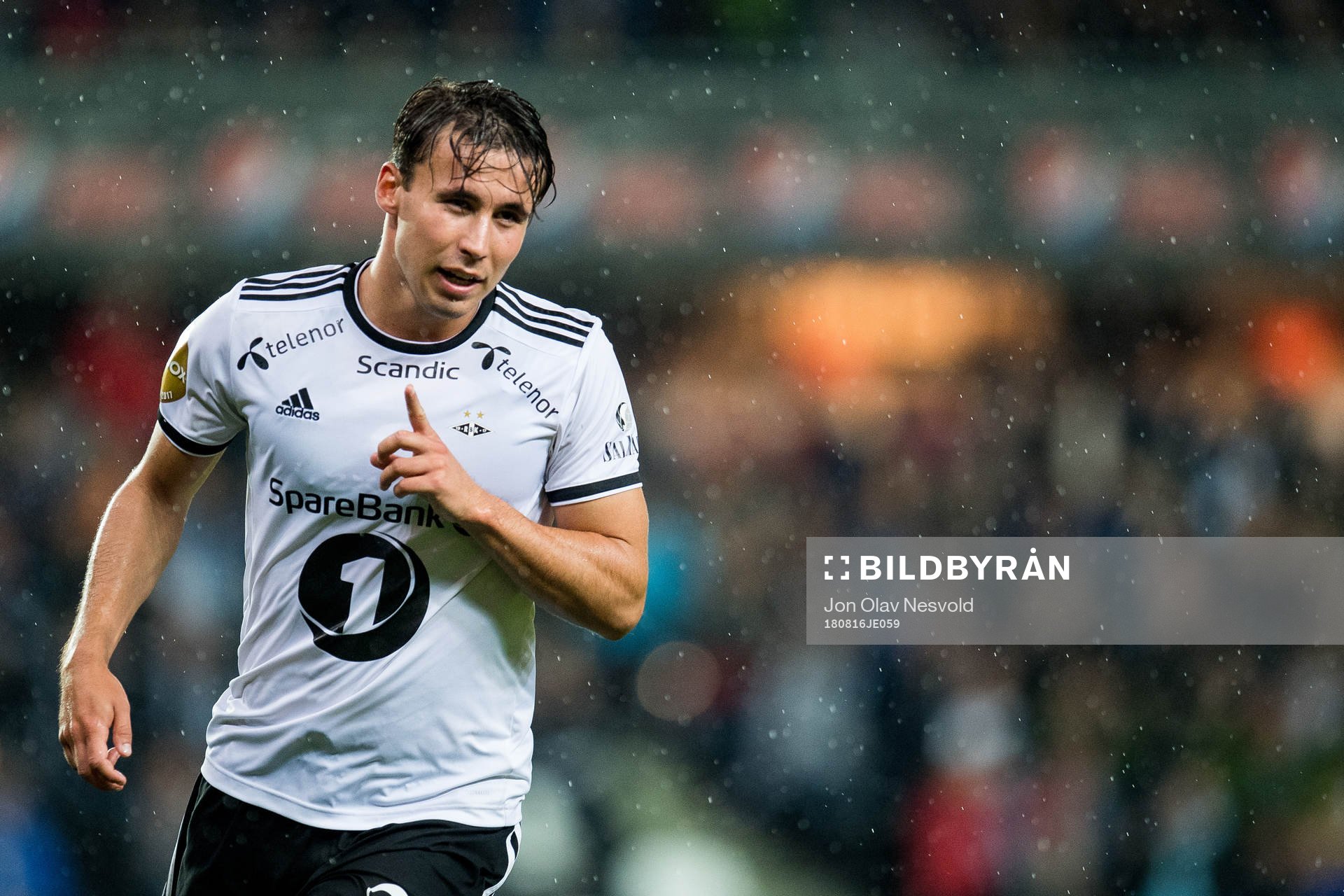 Anders Trondsen of Rosenborg celebrates the 3-0 goal in the