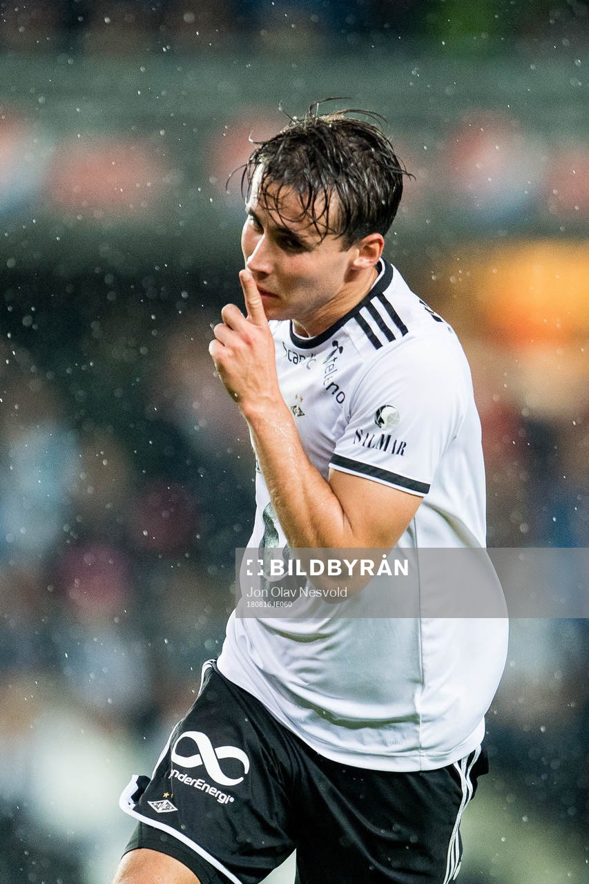 Anders Trondsen of Rosenborg celebrates the 3-0 goal in the