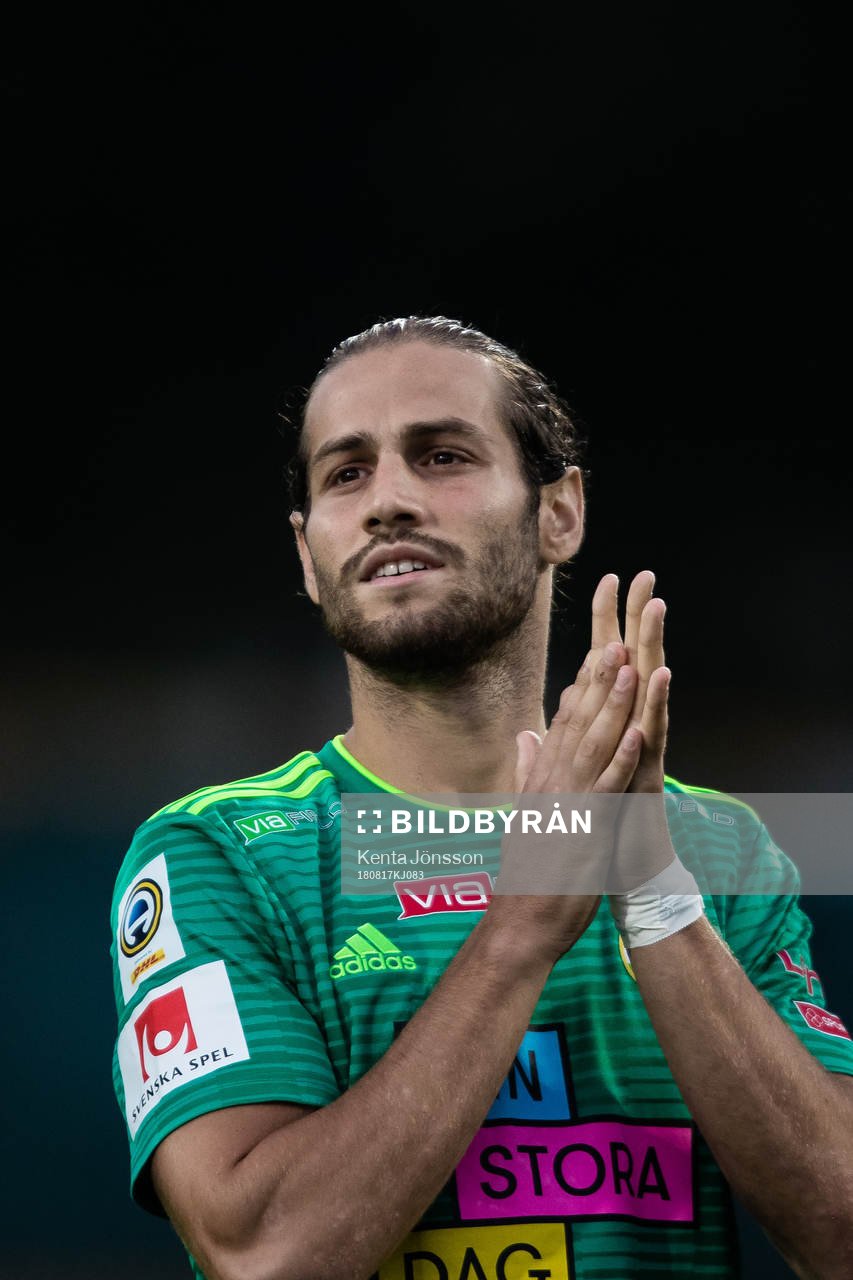 Dalkurds Alex De John innan fotbollsmatchen i Allsvenskan