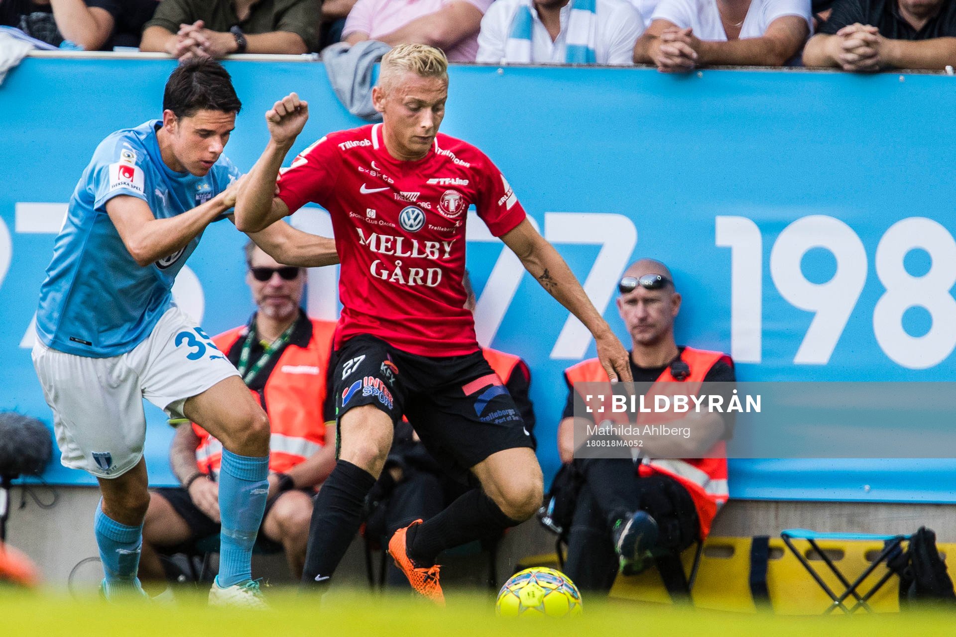 Malmö FFs Samuel Adrian och Trelleborgs Johan Brannefalk