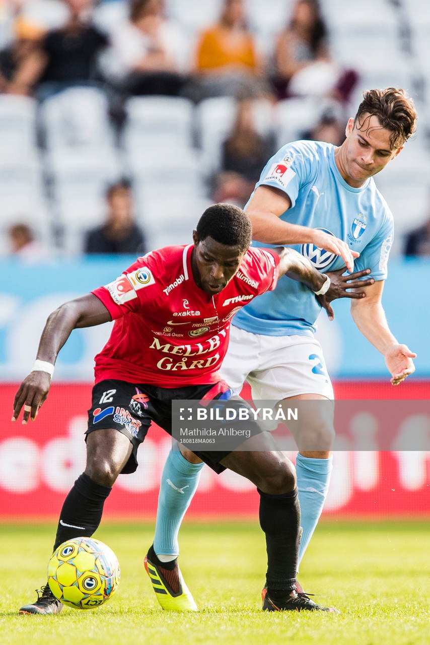 Trelleborgs Kofi Sarkodie och Malmö FFs Andreas Vindheim