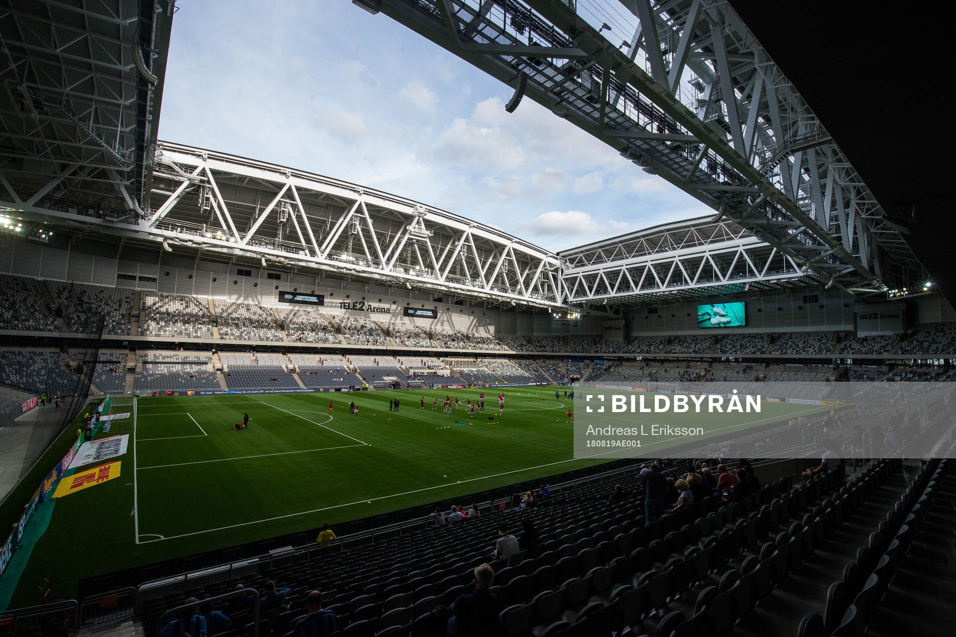 Generell vy över Tele2 Arena när Djurgården och Kalmar